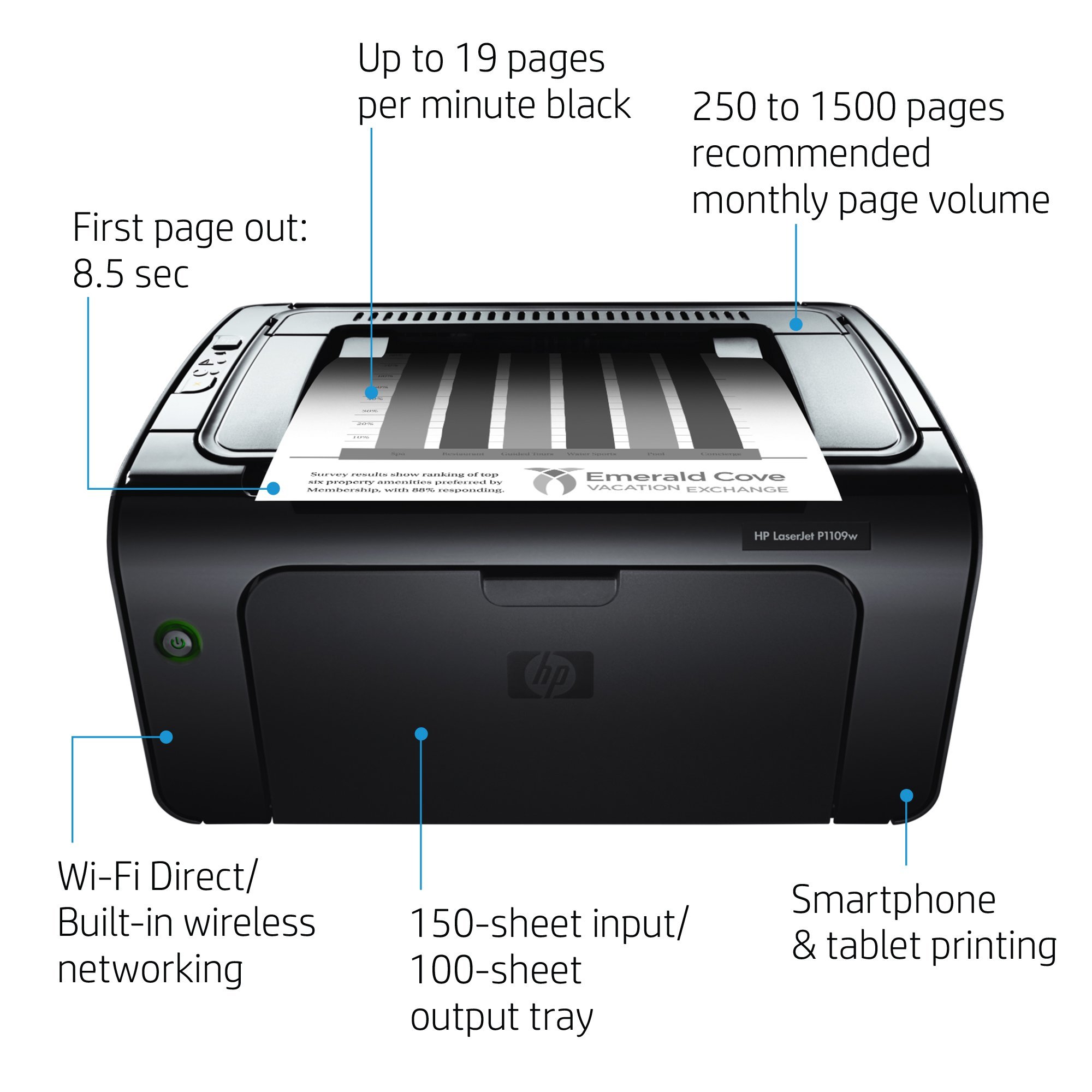 Amazon.com: HP Laserjet Pro P1109w Monochrome Printer, (CE662A