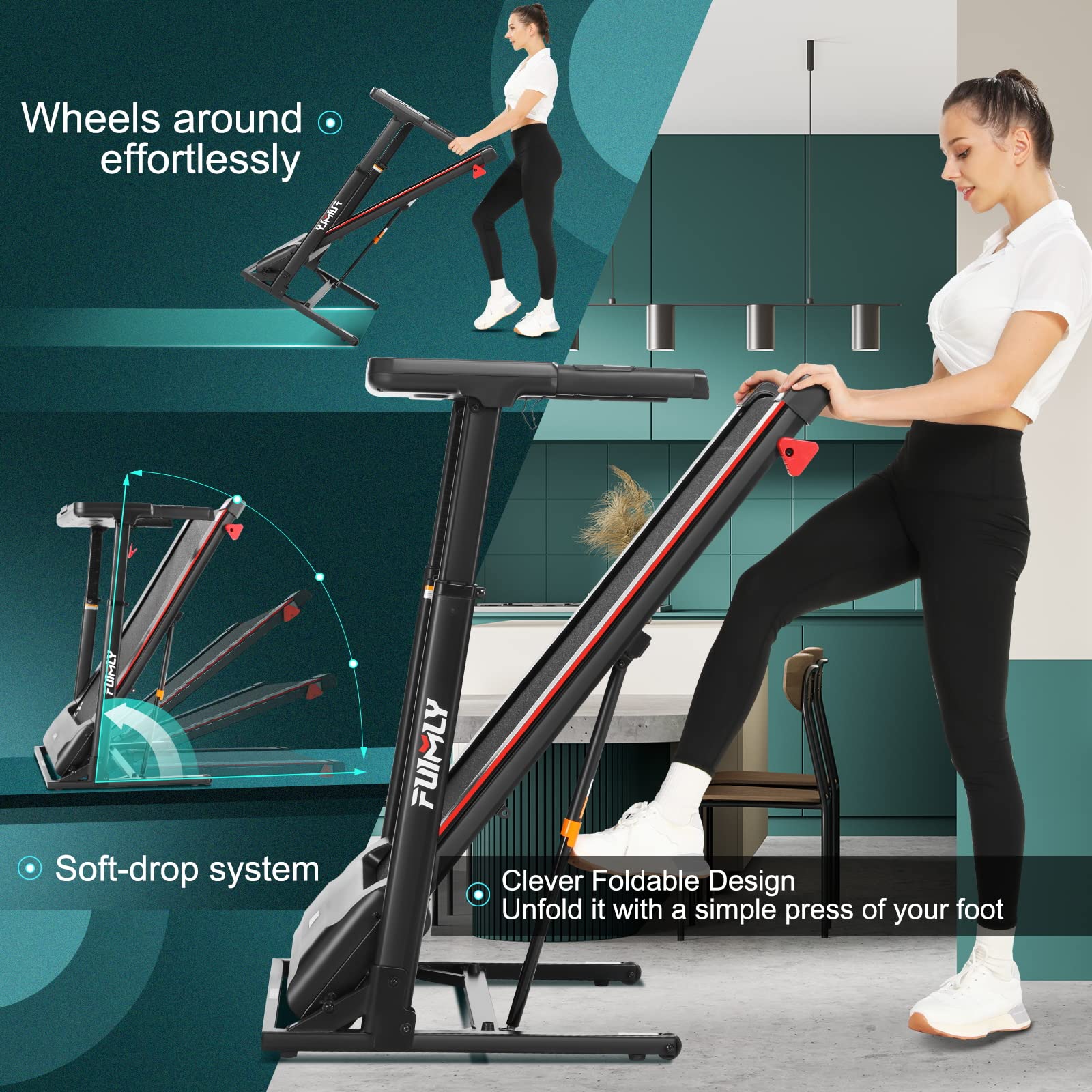 Amazon | 折りたたみ式トレッドミル デスク付き 高さ調節可能