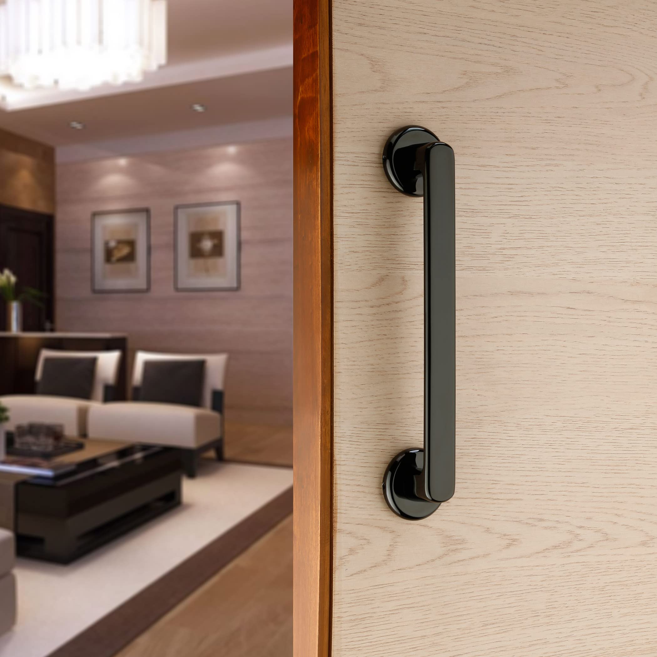 LAPOPolo Door Handles for Main Door | Main Door Handle | Door Handle | Zinc Alloy(10 Inches-Pack of 1) Black Finish | 3 Years Warranty | Pull handle