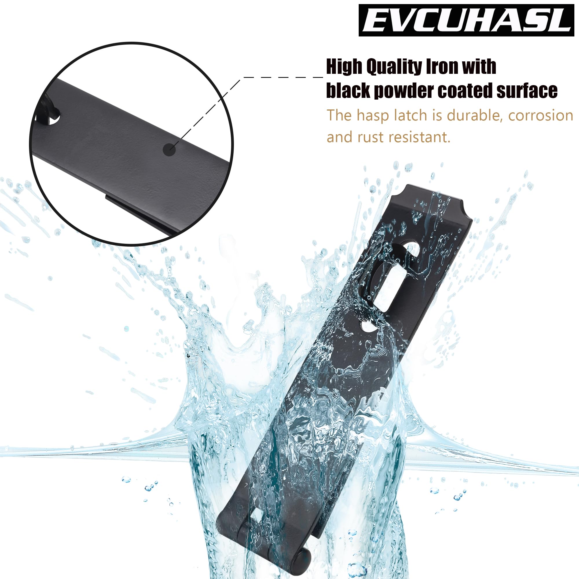Cerrojo De Puerta Reforzado De 7.5 Pulgadas – Acero Grueso Con Recubrimiento Negro – 8 Tornillos Incluidos – Para Exterior Y Cobertizos