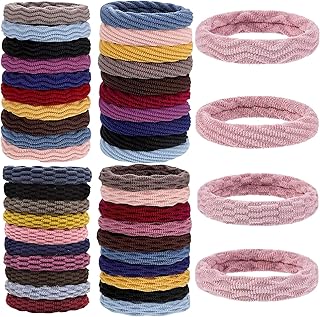 Myhozee 80 Pz Elastici per Capelli Donna, Elastici per Capelli in Cotone Legami per Codini Fasce per Capelli Fasce Colorate Elastici Accessori in 10 Colori per Donne Ragazze Bambina