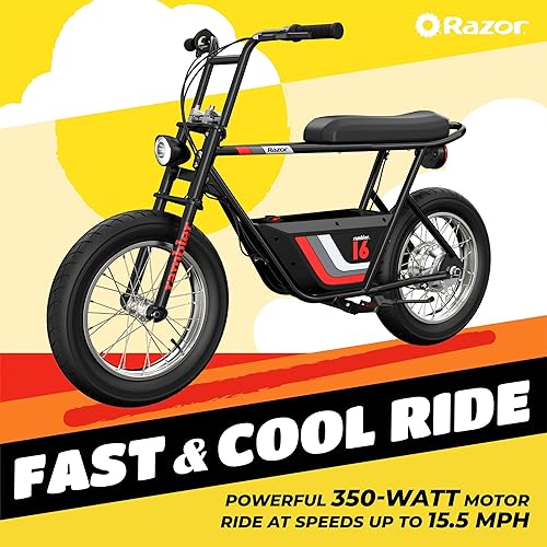 Miniatura 4 de Razor Rambler 16  Minibike eléctrica de 36 V con estilo retro, hasta 15.5 MPH, alcance de hasta 11.5 millas y bolsillo Mod Petite  Scooter eléctrico