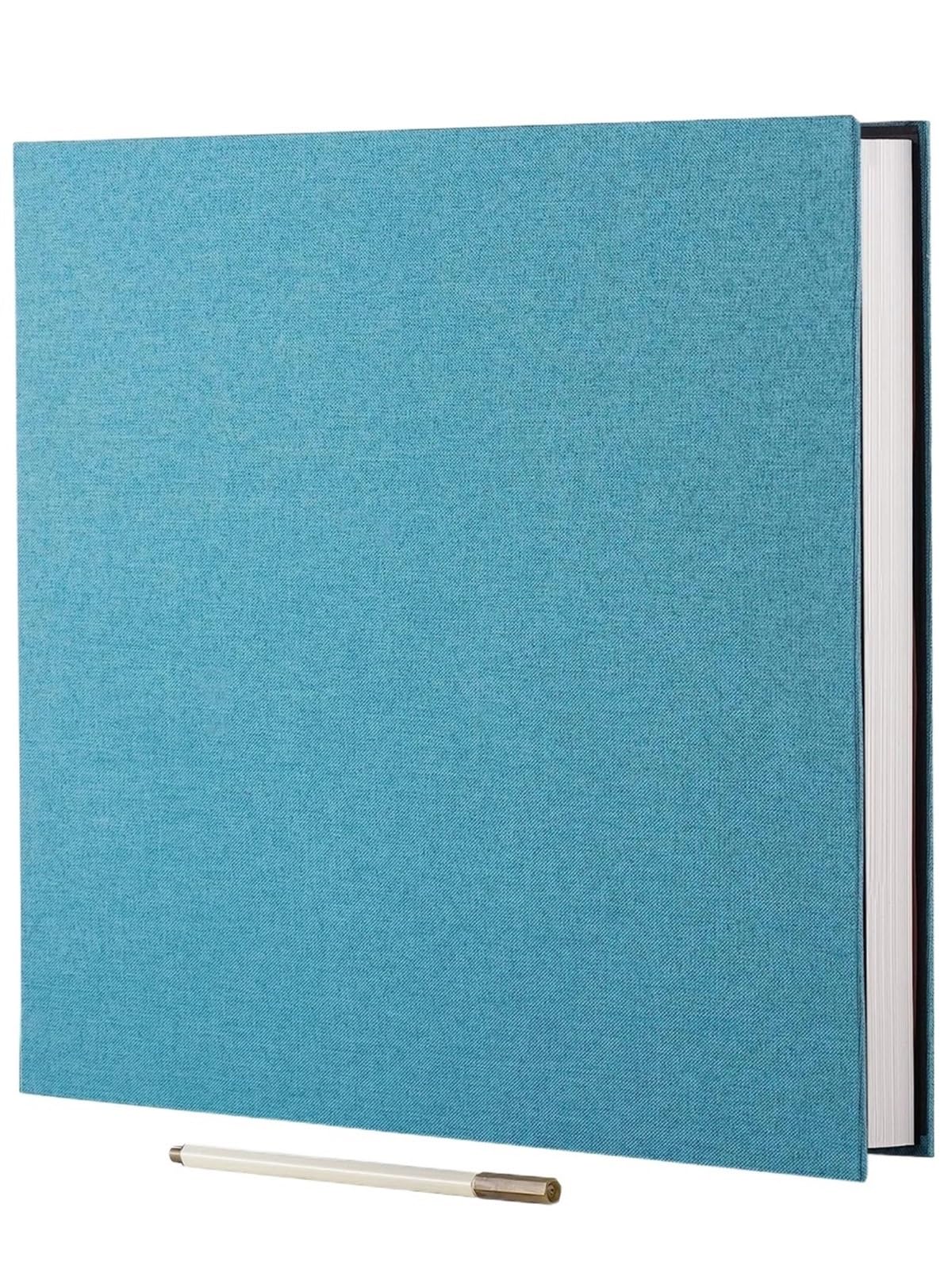 Linen Photo Album Self Adhesive Scrapbook For 2x3 4x6 5x7 8x10 Pictures DIY Book Birthday Gifts For Wedding(Blue)