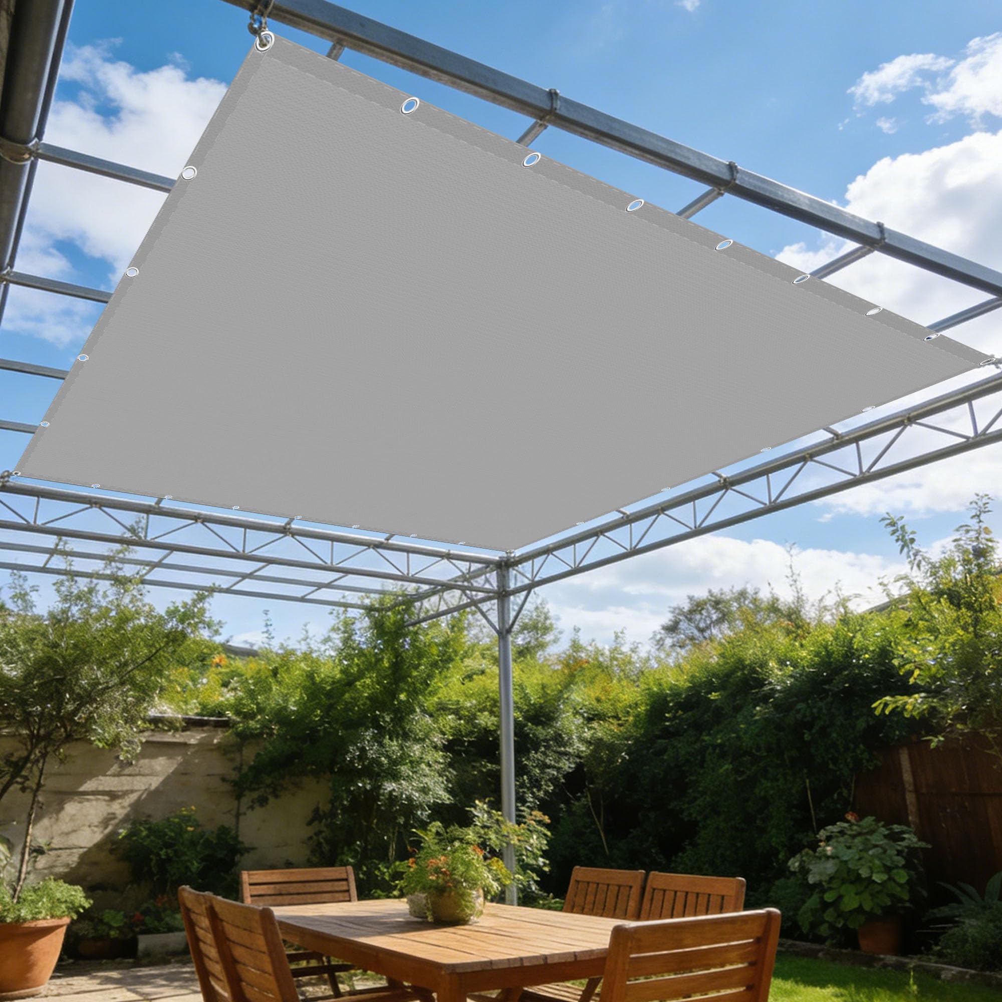 Voile d'ombrage rectangulaire 2 x 7.5 m brise-vue imperméable pour extérieur