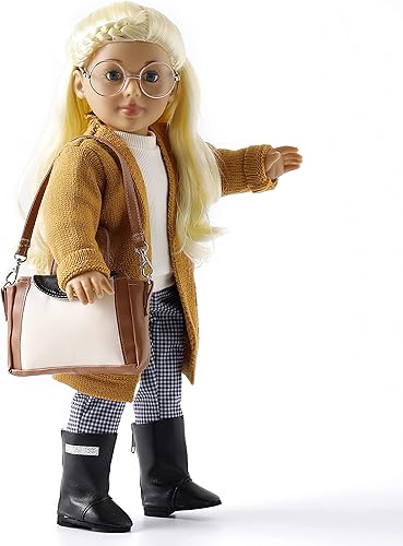 World Girls - Juego de muñecas de moda Olivia (Norteamérica) de 18 pulgadas con pelo para peinar, ropa, zapatos y accesorios. Cabello rubio y ojos