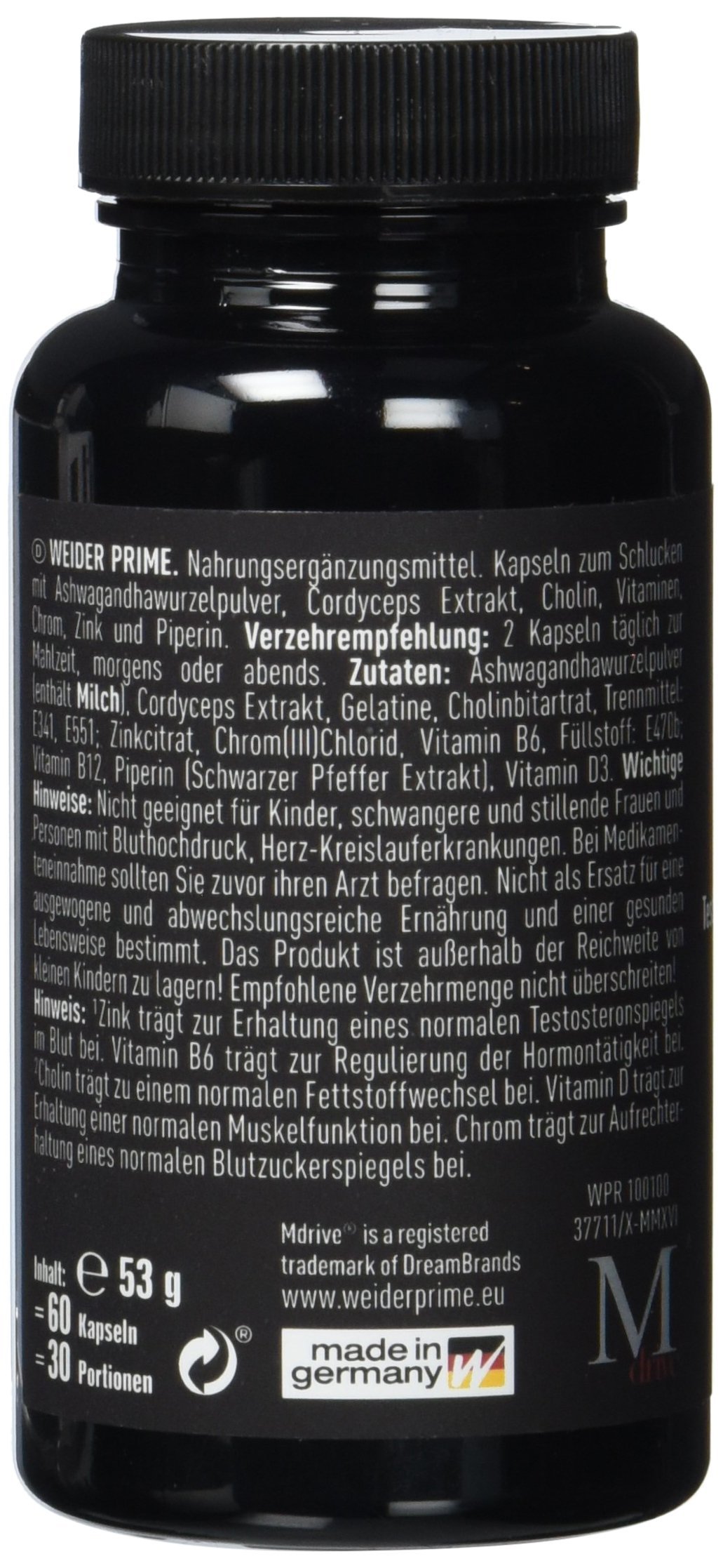 WEIDER PRIME Testosterone Support for Men - 60caps