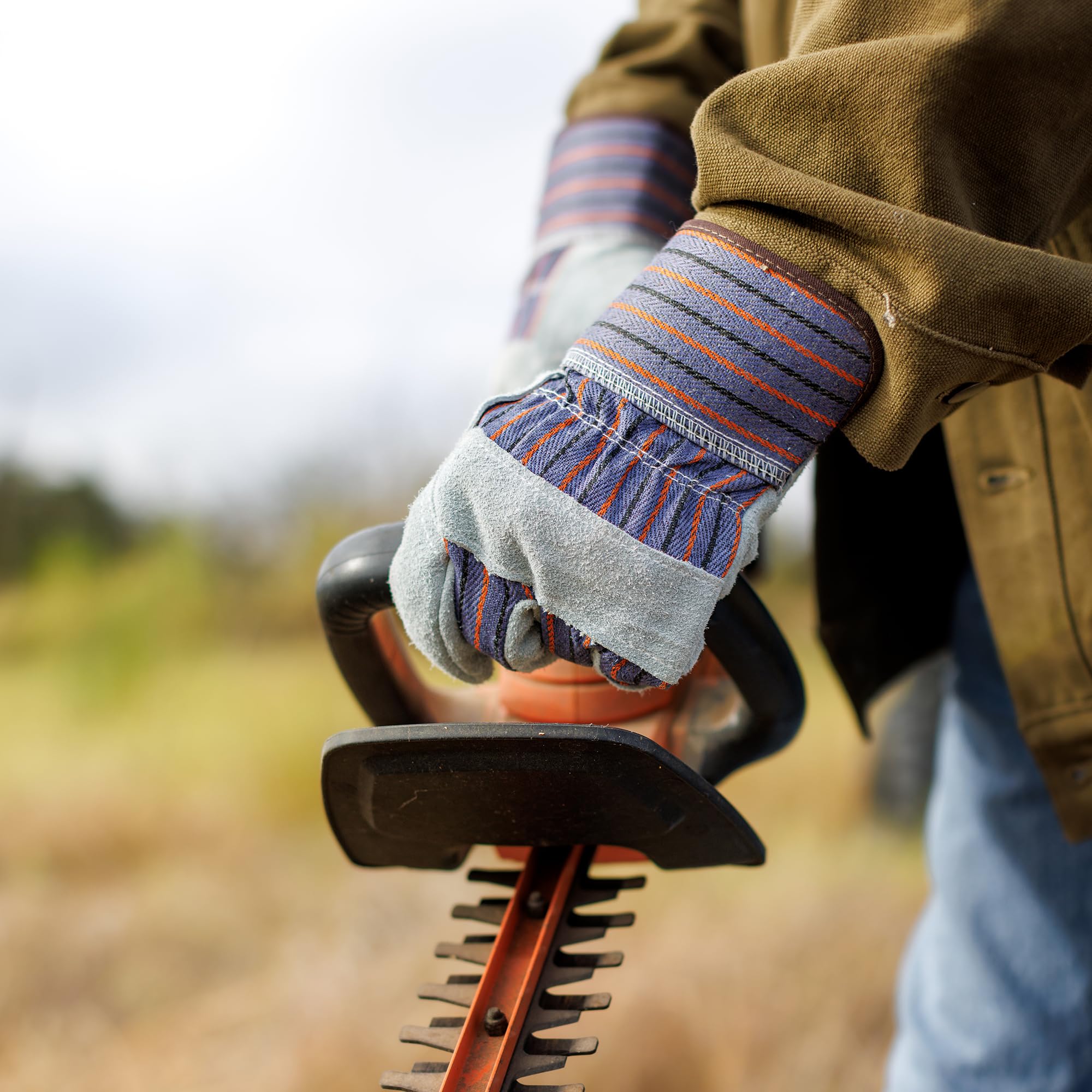 Wells Lamont Mens Leather Palm Work Gloves with Heavy Duty Reinforced Palm Large 12T — view 3