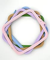 Vista 2 de Nurge 5 aros cuadrados grandes de plástico para bordar, aro de costura cruzada, aro de aguja perforadora, multicolor