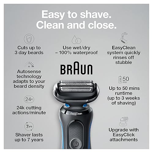 Miniatura 3 de Braun Maquinilla de afeitar eléctrica para hombre serie 5 5018s afeitadora eléctrica de aluminio con recortadora de barba de precisión recargable