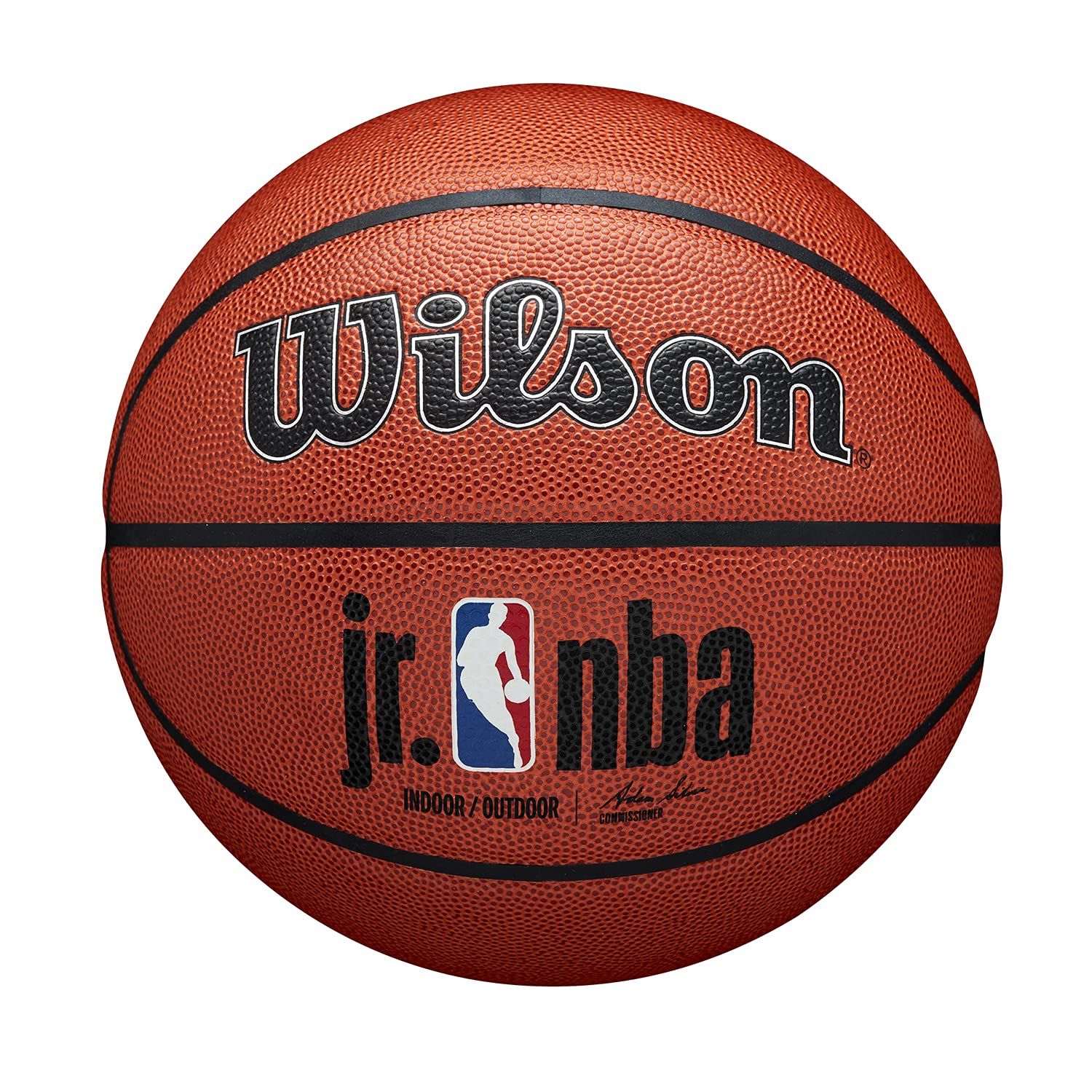 Wilson Pelota de baloncesto JR NBA AUTHENTIC SERIES, Interior/Exterior, Cuero mixto, Tamaño: 7, Marrón