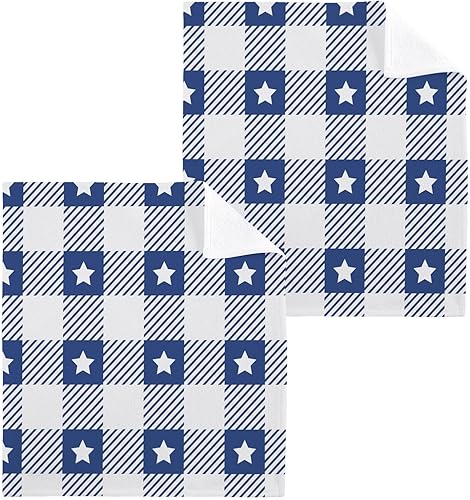 JJoias Gingham-Pattern-Pastel-vichys - Toallas de mano suaves y altamente absorbentes, 100% algodón, toalla de cara, paño de lavado para baño, spa,