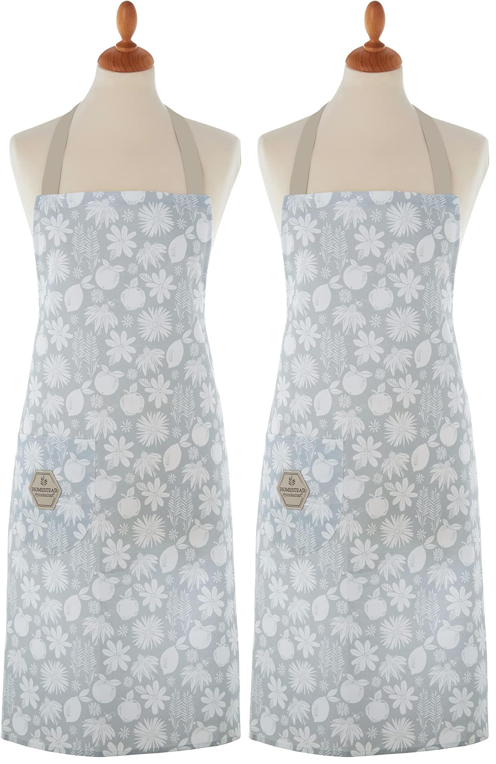 Cooksmart British Designed Kitchen Aprons For Women | 100% Cotton Kitchen Apron With Pockets | Modern Designed Cooking Aprons For Women All Types Of Kitchens