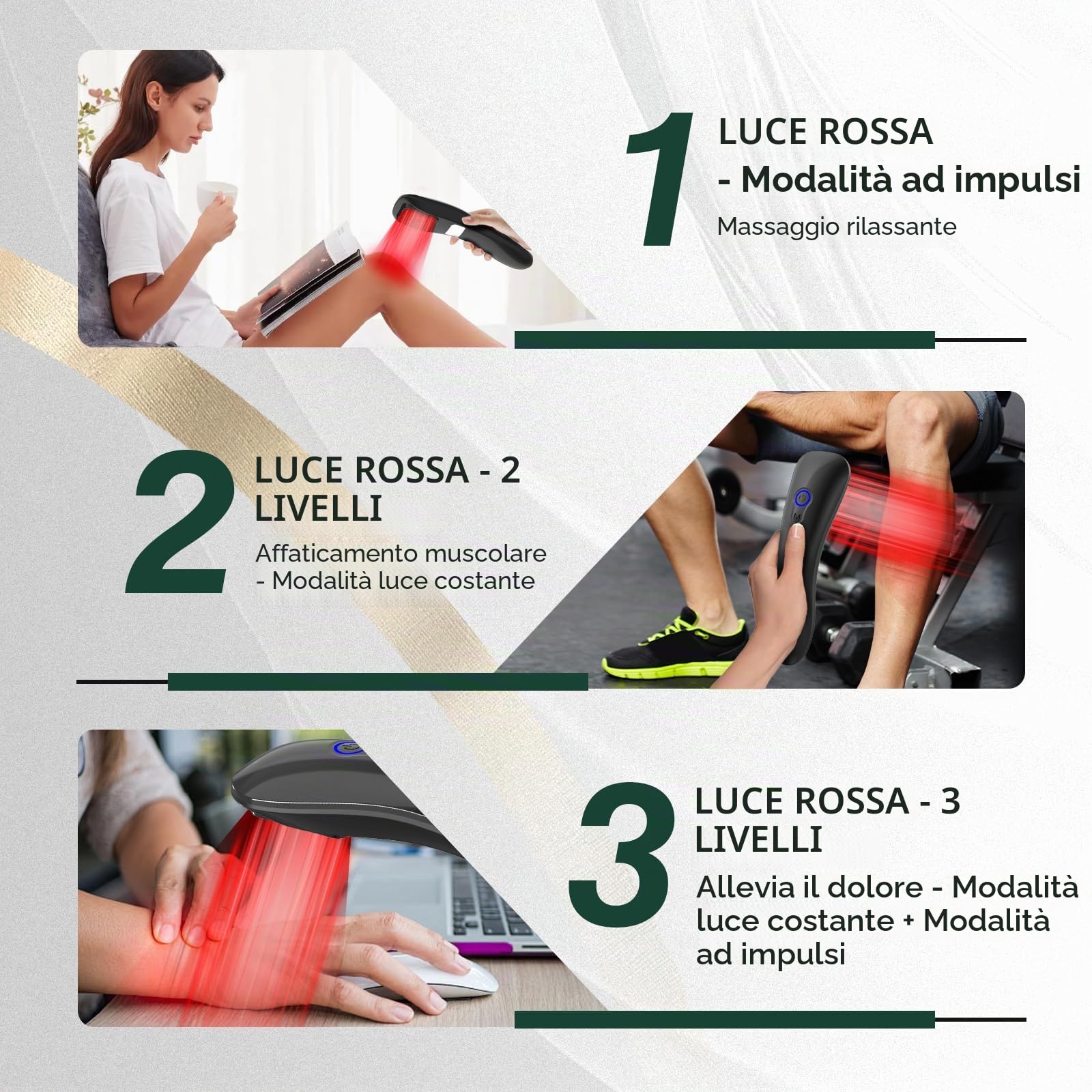 18 PCS620nm Terapia a Luce Rossa,Luce Terapia Lampada a Raggi Infrarossi,Lampada infrarossi della Luce a Infrarossi per Il Dolore, Terapia a infrarossi per Uso Domestico