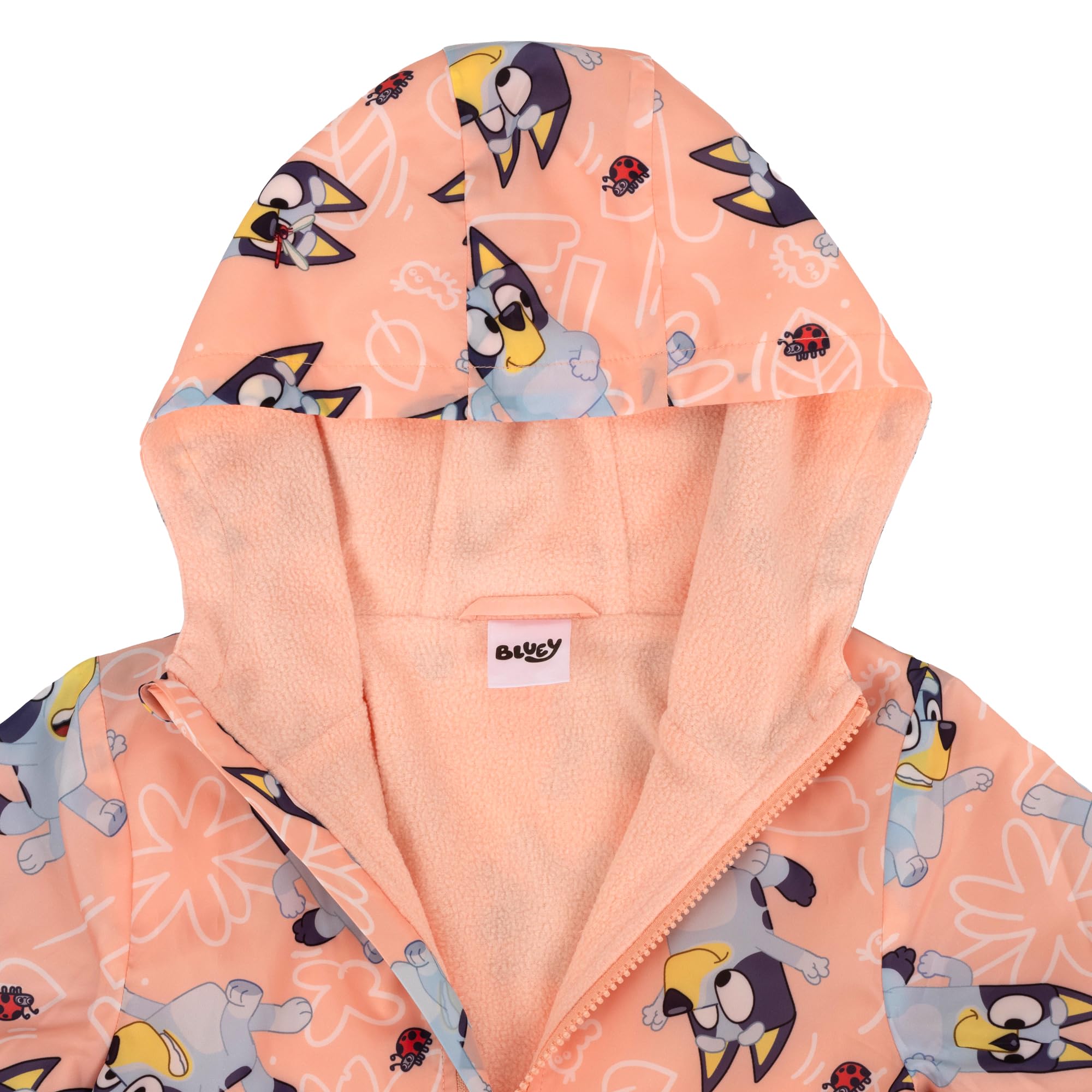 BlueY Imperméable avec capuche, veste doublée polaire isolante, Rose