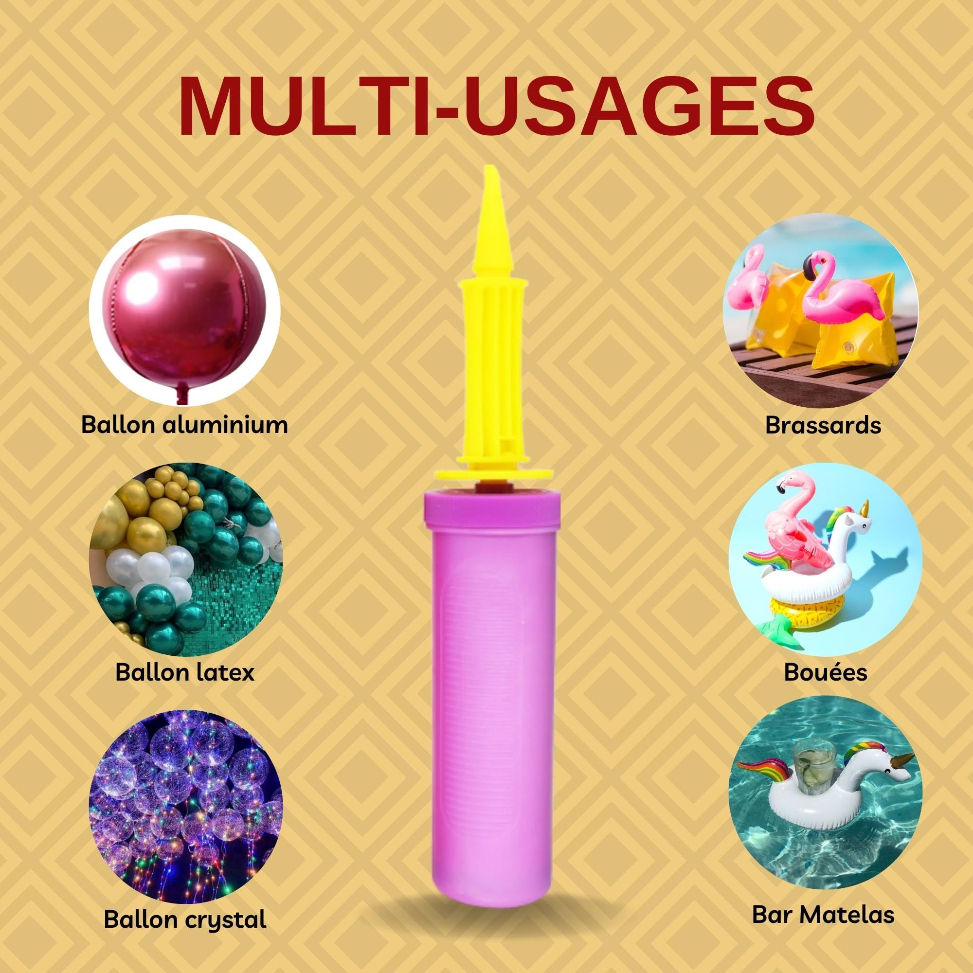 Mini Pompe à Air Manuelle Pour Ballons - 17,5 Cm - Couleur Aléatoire - Gonflage Rapide Foot, Basket, Ballons De Fête