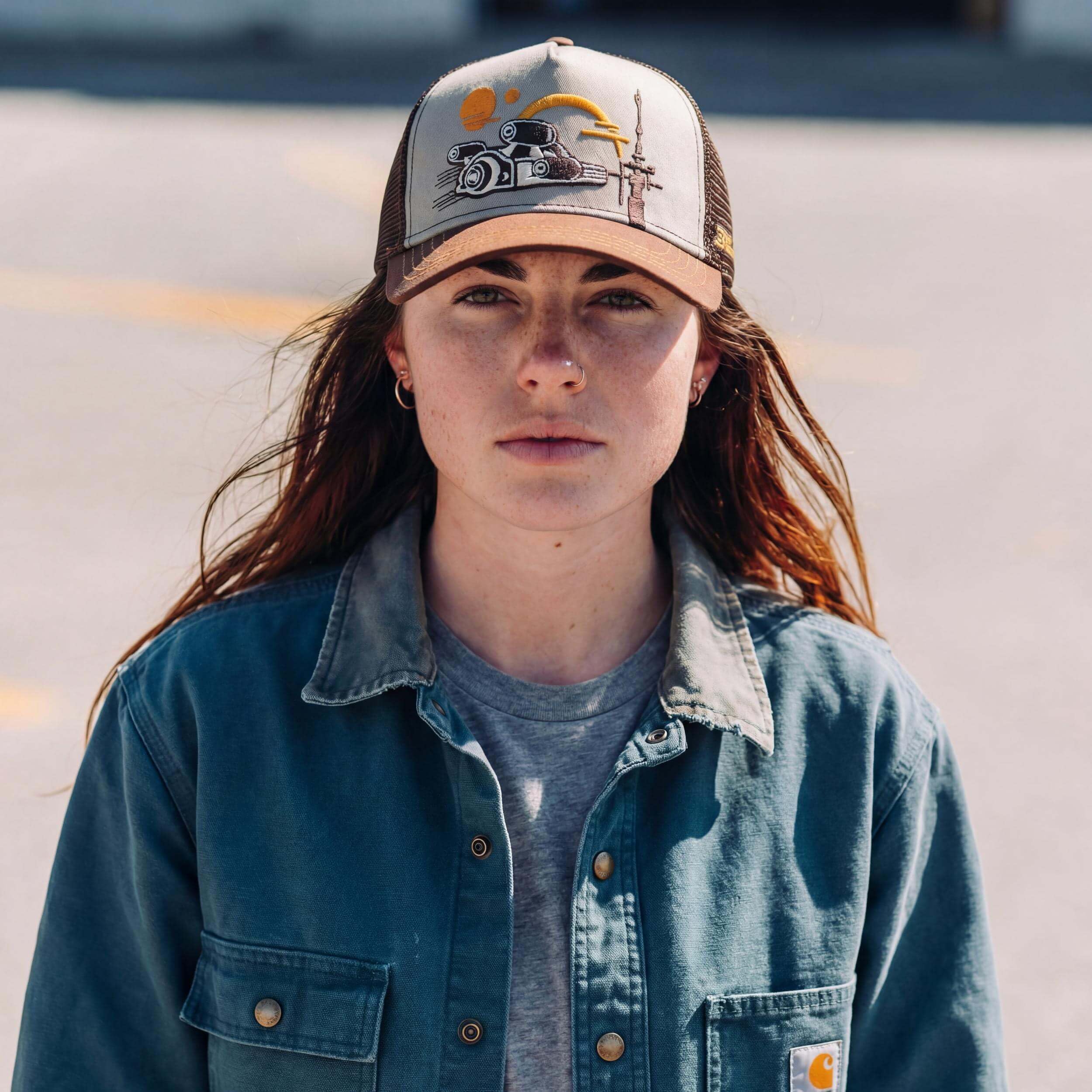 Cappellino Trucker Floating Donna/Uomo - cap Berretto Baseball Mesh Snapback, con Visiera, Visiera Inverno Autunno Primavera Estate Estate/Inverno