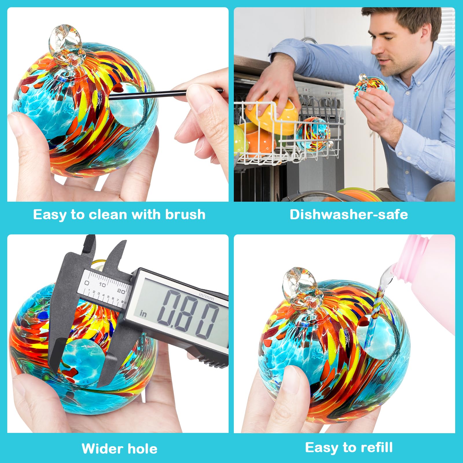 Headak Life Charming Wind Chimes Hummingbird feeders for Outdoors Hanging ant and bee Proof,Never Leak,Perfect Garden Decor for Outside: Blue