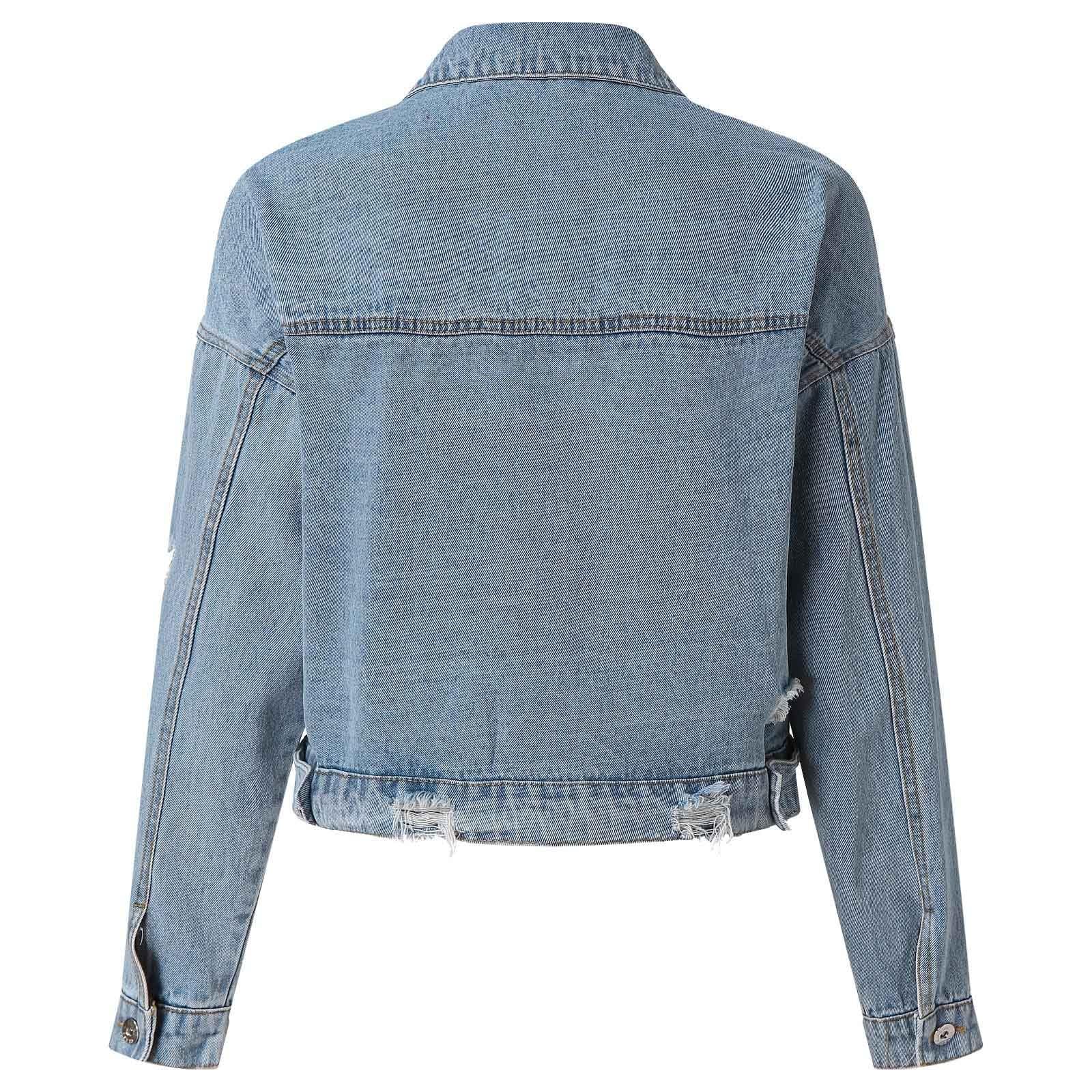 2024 Chaqueta Vaquera Mujer Moda Leopardo Manga Larga Chaqueta Abrigo con Bolsillos Jean otoño Primavera Casual Mezclilla Cardigan Botones Fiesta Vacaciones