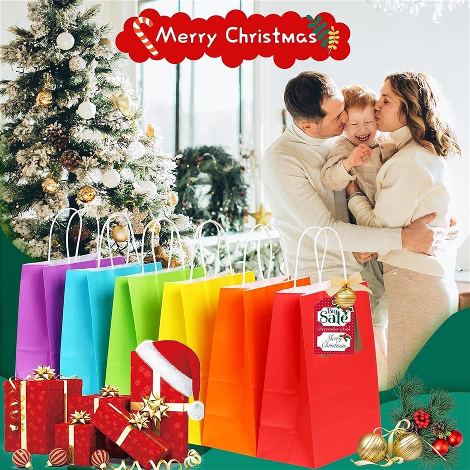 Papiertüten 5/10/15 Stück bunte Geschenktüten aus Kraftpapier