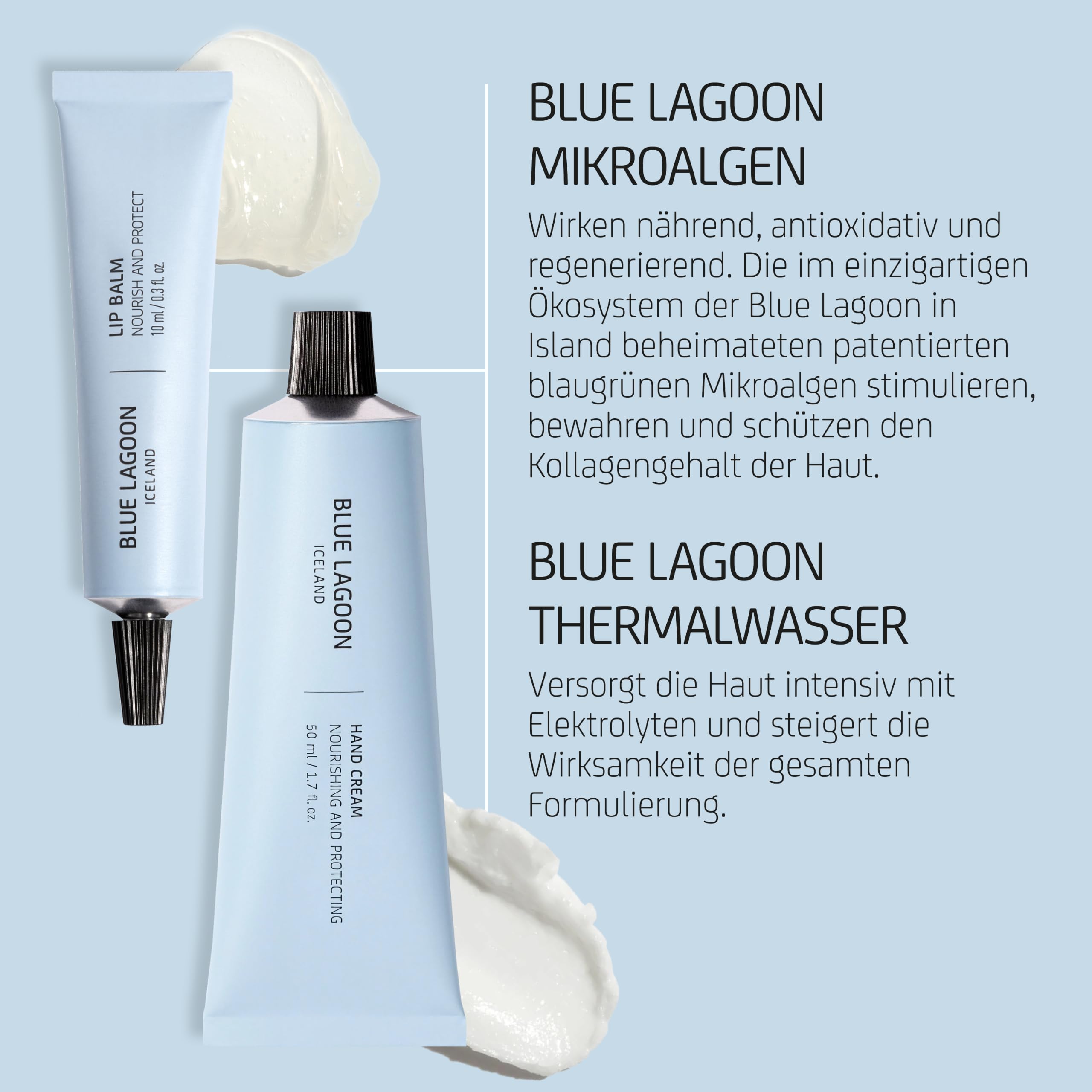 Blue Lagoon - Hand Cream + Lip Balm Care Set | Nachhaltige, bioaktive Luxus-Hautpflege