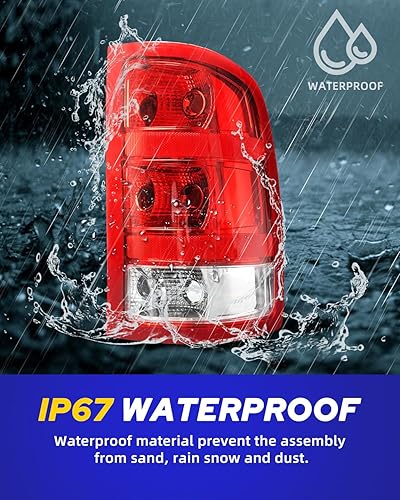 Miniatura 7 de AUTOONE - Para luces traseras GMC Sierra 2007-2013, compatible con GMC Sierra 1500 2500HD 3500HD, lado del pasajero (RH)