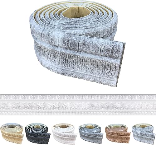 Moldura de Corona Despegar y Pegar Espuma de Borde de Pared 3D Zócalo Moldura Flexible Trim Autoadhesiva Borde de Papel Tapiz Borde de Espejo Líneas
