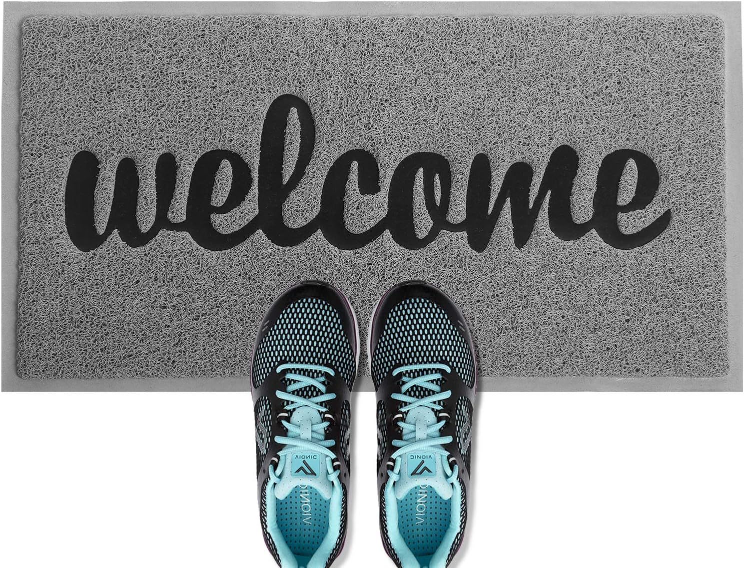 ANKO PVC Super Absorbent Outdoor Welcome MAT(30x18 inches) – Non-Slip Net Backing, Heavy Duty, Waterproof, Easy Clean, Low Profile Mat for Entry, Dust Trapper, Eco-Friendly