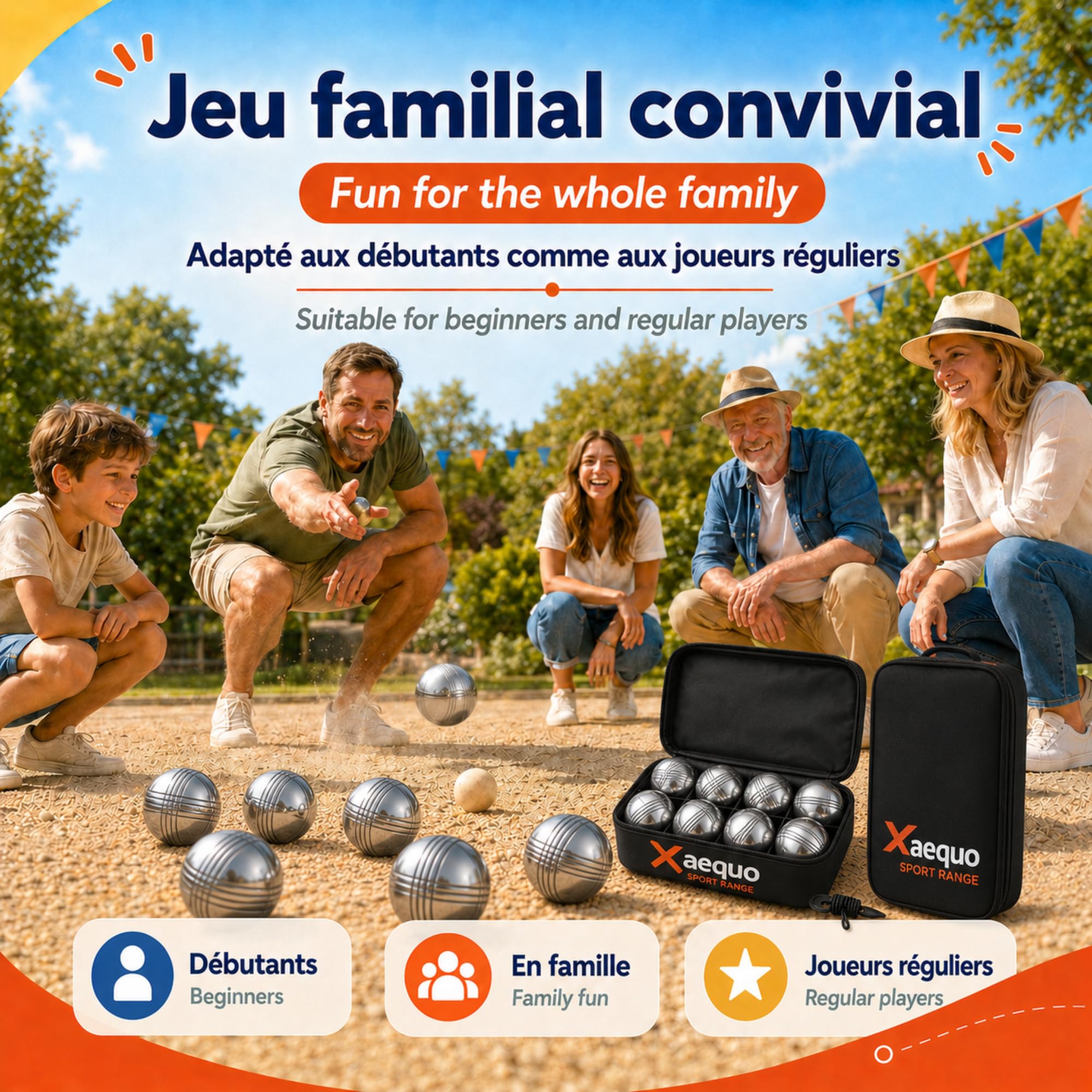 Boule De Petanque - Set Complet 8 Boules Acier Chrome avec Cochonnets Bois Et Mesureurs - Sacoche Pétanque Incluse - Jeu De Boules Petanque Extérieur Et Intérieur (Lot de 1)