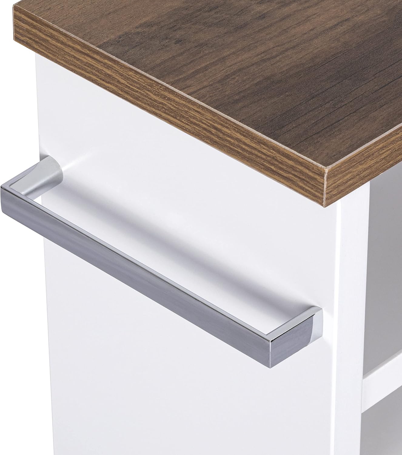 UTEX Slim Rolling Storage Cart, 4-Tier Utility Cart on Wheels, Mobile Kitchen Storage Shelf for Narrow Spaces, White