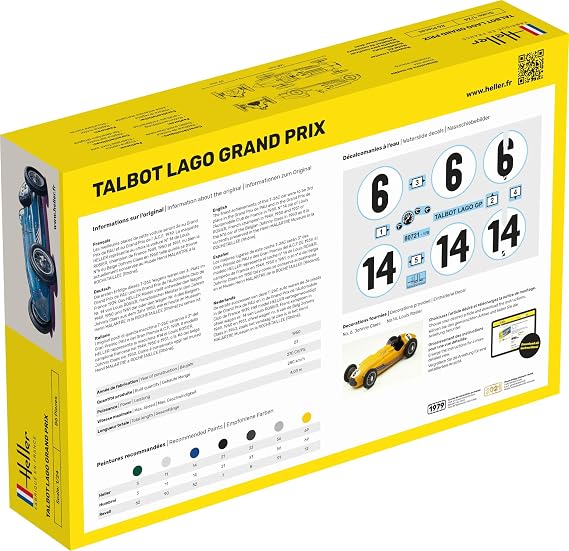 Heller 80721 Talbot Lagot GP Plastic Model Kit, 1:24 Scale