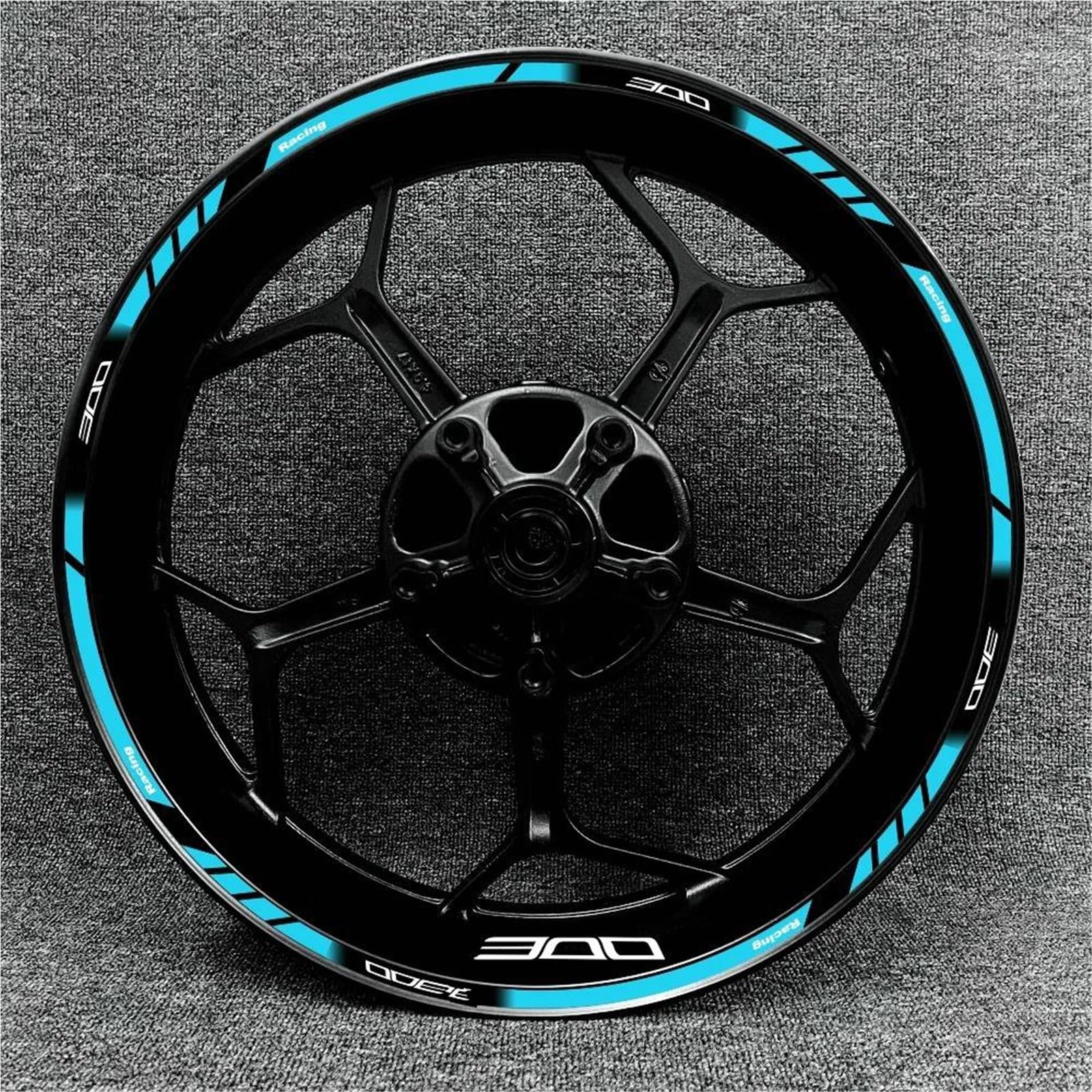 Motorcycle Wheel Hub Decal Front and Rear Rim Reflective Sticker for Kawasaki for Z250 for Z300 for Z400 for Z650(Color10)