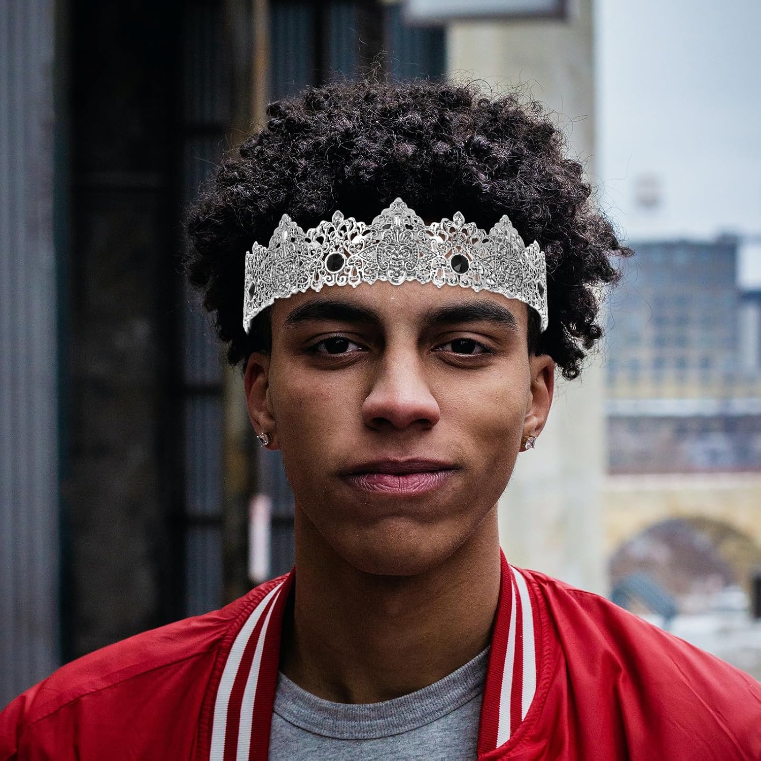 GALPADA Vintage Men’s Crown Headwear with Crystal Rhinestones, Medieval Style Royal King Circlet for Birthday Parties, Weddings, Halloween and Prom Accessories