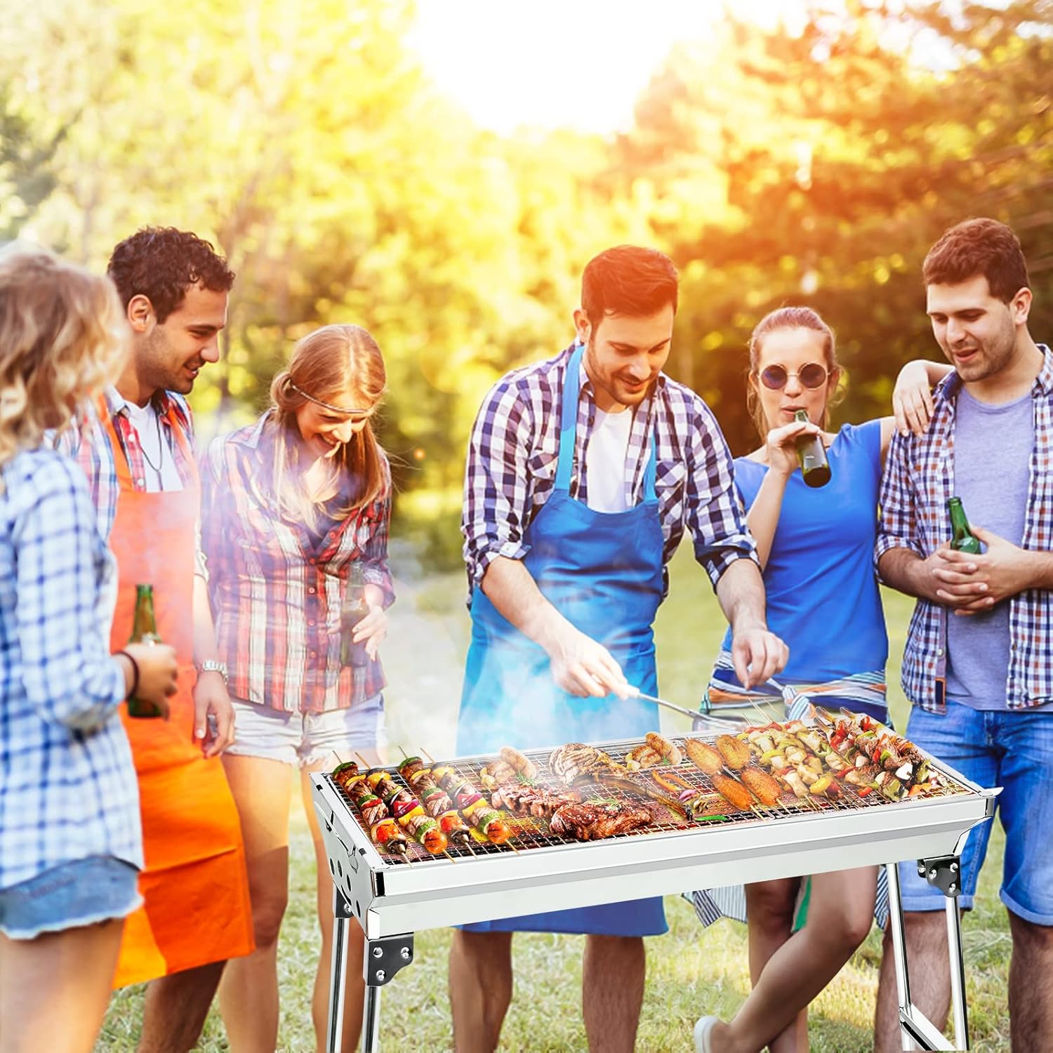 Uten Barbecue Griglia a Carbone Professionale per 5-10 Persone, Barbecue Carbone Barbecue Pieghevole per BBQ, Utensile BBQ Grill, Giardino Terrazza Campeggio Picnic Uten Barbecue Griglia a Carbone Professionale per 5-10 Persone, Barbecue Carbone Barbecue Pieghevole per BBQ, Utensile BBQ Grill, Giardino Terrazza Campeggio Picnic