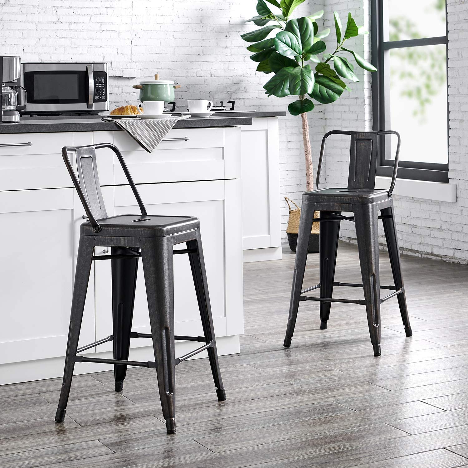 Ac Pacific Modern Industrial Metal Bar Stools With Stylish Low