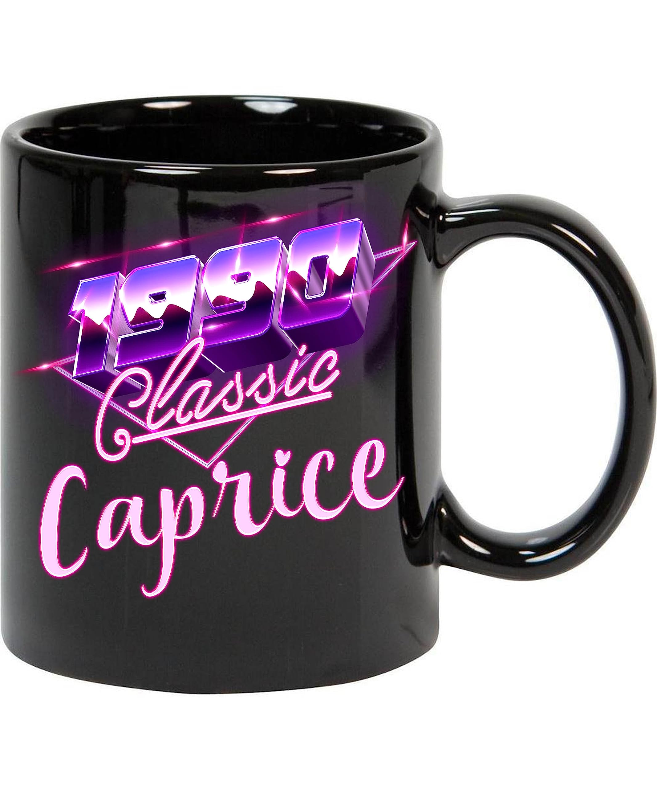 Coffee Mug Birthday 1990 Mug Gift for Women 1990 Classic Caprice Personal Coffee Cups, Mugs with Personal Names, Name Coffee Cups Gifts for Woman Personalized Mugs with Names 11oz Black Mug 800097
