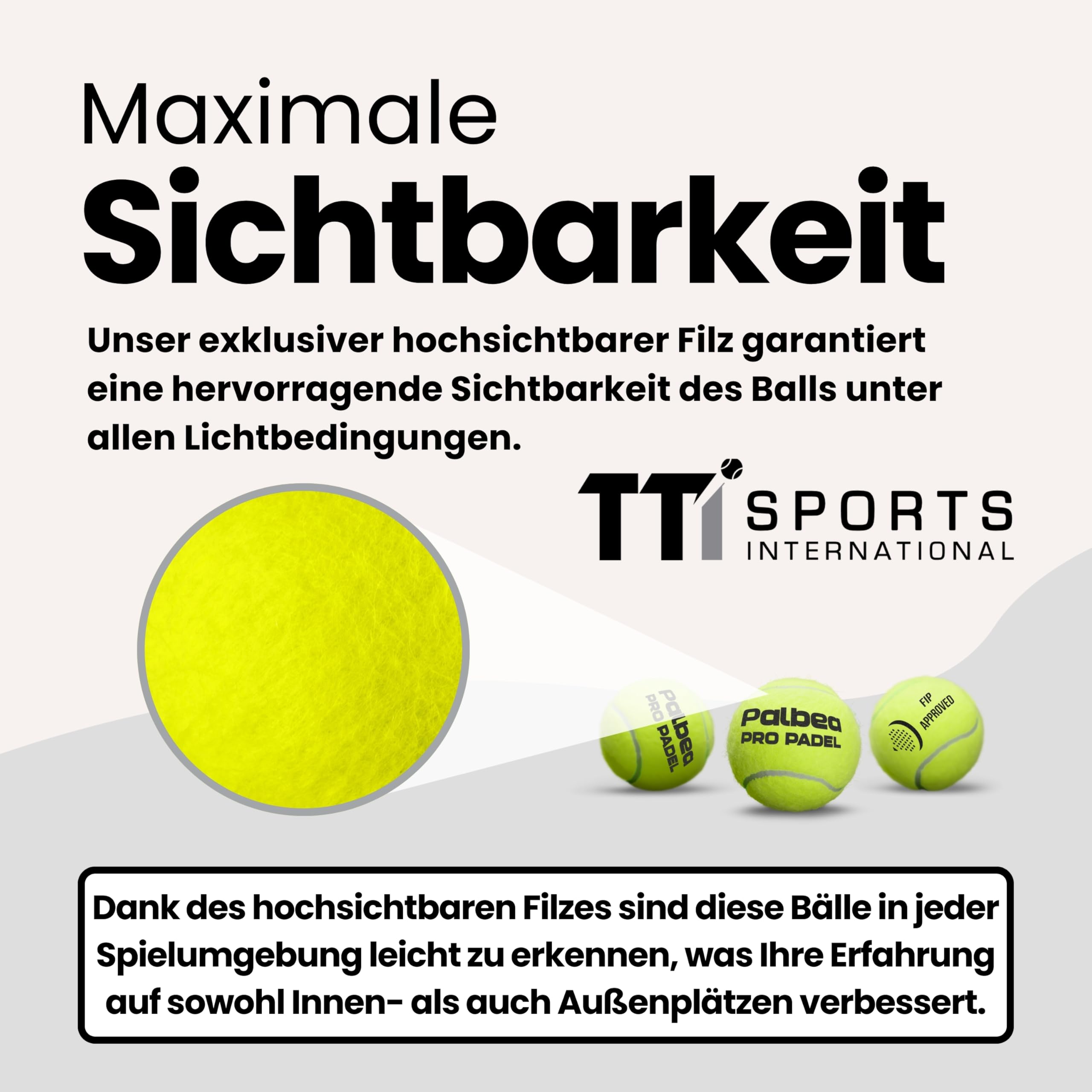 Palbea PRO Padel - FIP Zugelassene Padelbälle - 1 Karton x 6/9/12/14/20/24 Röhren - Padel Bälle mit HV Filz für Hohe Sichtbarkeit. Premiumqualität. Für Training und Turniere. Langlebig und Schnell.