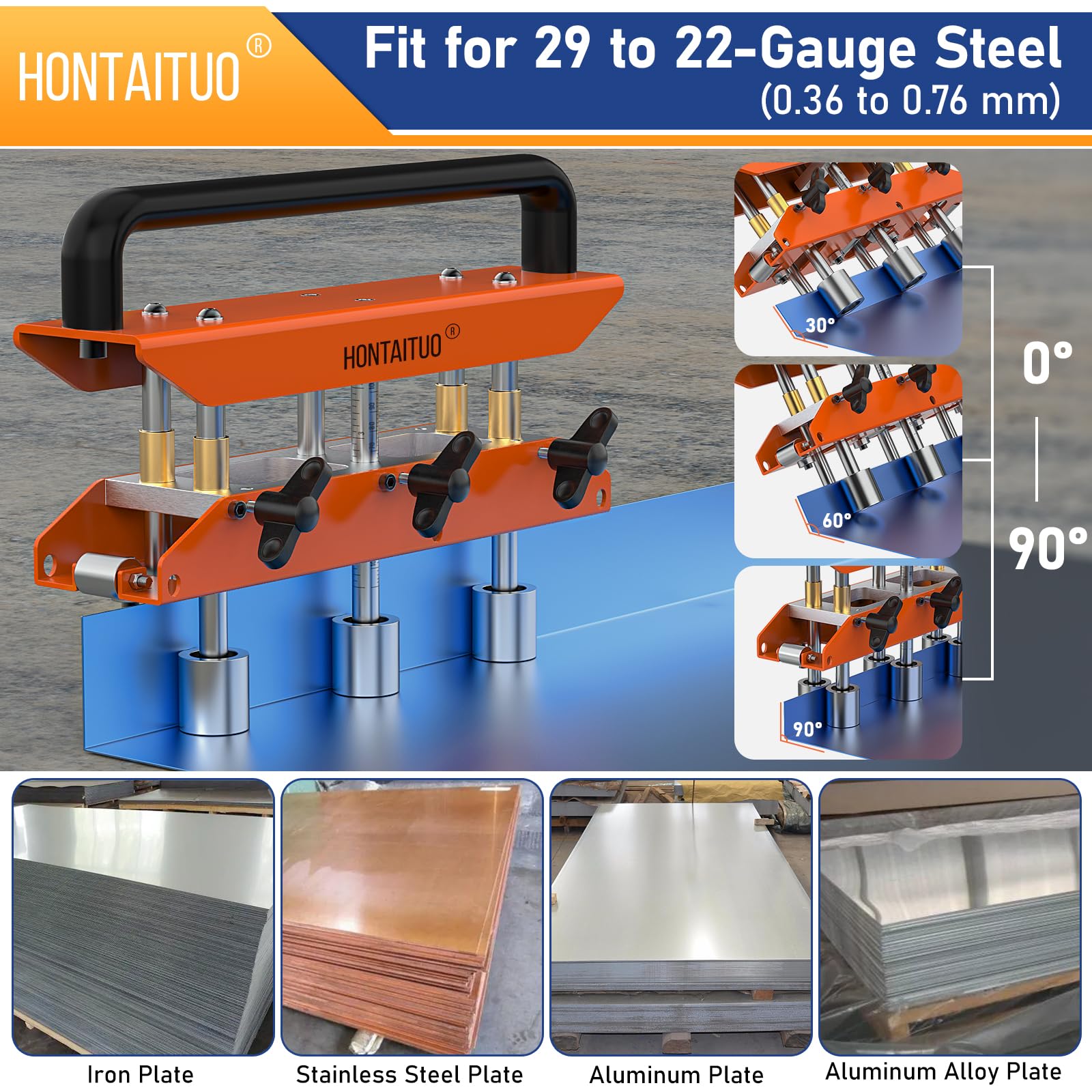 Three Station Edge Roller Bender, Metal Roofing Bending Tool With 0 To 90° Bending Angle, Adjustable From 1/2 To 5 Inches Bends In 0.01 To 0.04 Inch Metal Sheets