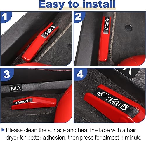 Miniatura 7 de Cubierta de interruptor de apertura forzada para puerta compatible con Chevrolet Corvette C8 2020-2023, cubierta de interruptor de bloqueo de puerta