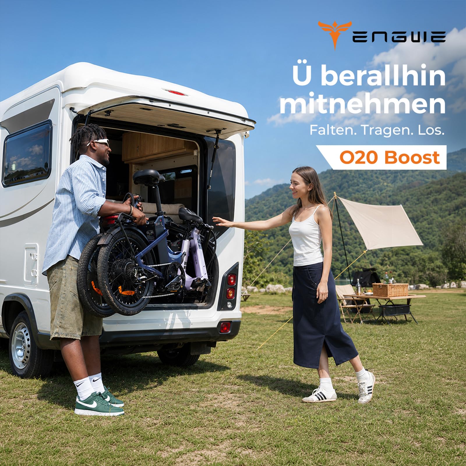 ENGWE O20 Boost Klapprad E-Bike, 48V 15Ah Akku | 3.5 Stunden Schnellladung und 140KM Reichweite, BMS-Batterieschutz, Drehmomentsensor und 75 Nm Drehmoment
