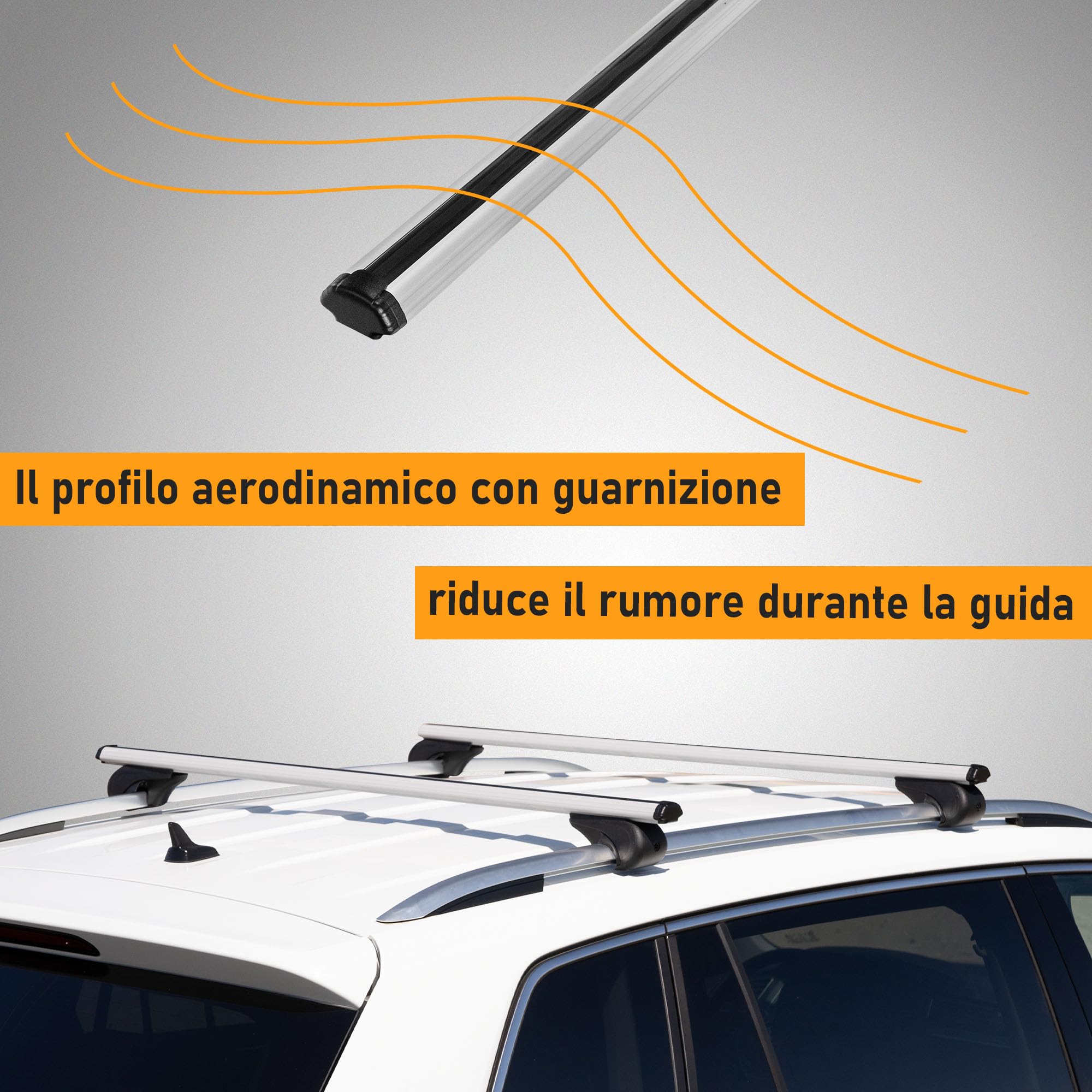 CHROMEMASTER Portapacchi da Tetto, Barre Tetto; Compatibile con Audi A6 Station Wagon 1994-1997; Per il Trasporto di Box da Tetto, Portabiciclette, Scala | Struttura Leggera e Resistente in Alluminio