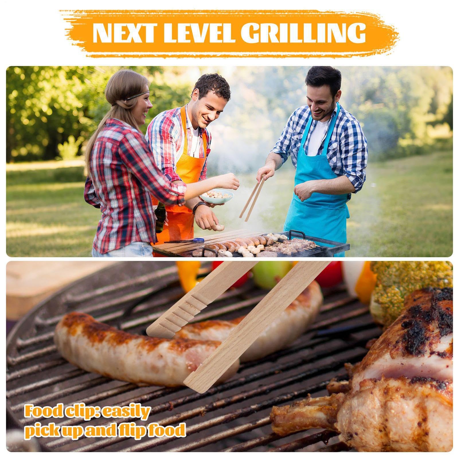 XIAOXIAOYU Rascador de Madera para Parrilla, raspador de Parrilla de Madera Natural para Barbacoa, Herramienta de Limpieza portátil antiarañazos con abridor de Botellas para ahumadores de Parrilla
