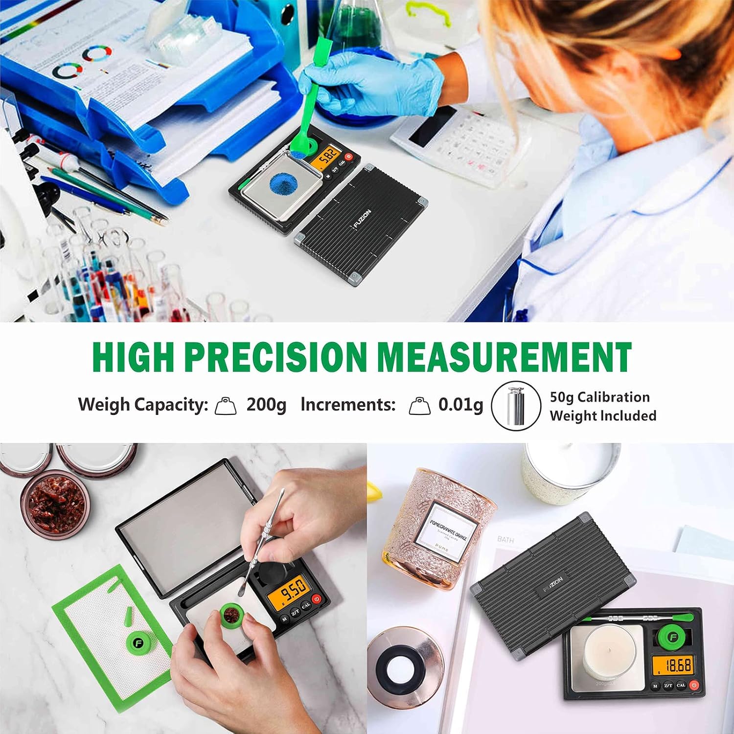Fuzion Gram Scale, 200g/0.01g Rechargeable Herb Scale, 6 Units Conversion, Mini Scale Gram and Ounce, Jewelry Scale, Pocket Scale, Great for Snuff, Herb, Powder, Coins