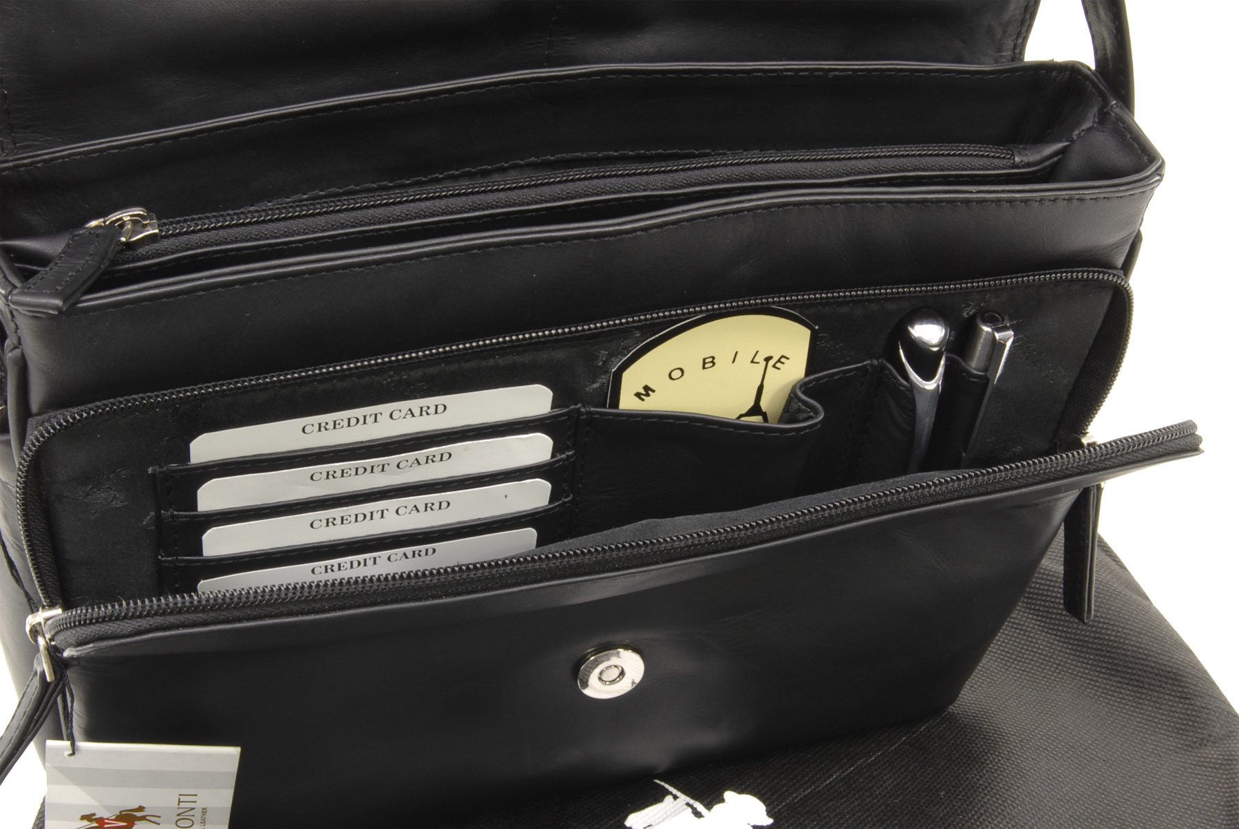 VISCONTI - Bandolera de Piel para Mujer - Bolso Cruzado Mediano - Bolso de Diario con Multibolsillos - Claudia 03190