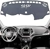 KEYOOG Dashboard Cover Dash Mat Fit for Je-ep Cherokee 2023-2014 Wo HUD Models,Doesnt Fit Grand Cherokee,Car Dash Board Mat Anti-Glare Carpet,Non-Slip Pad Sunshield Protector Grey