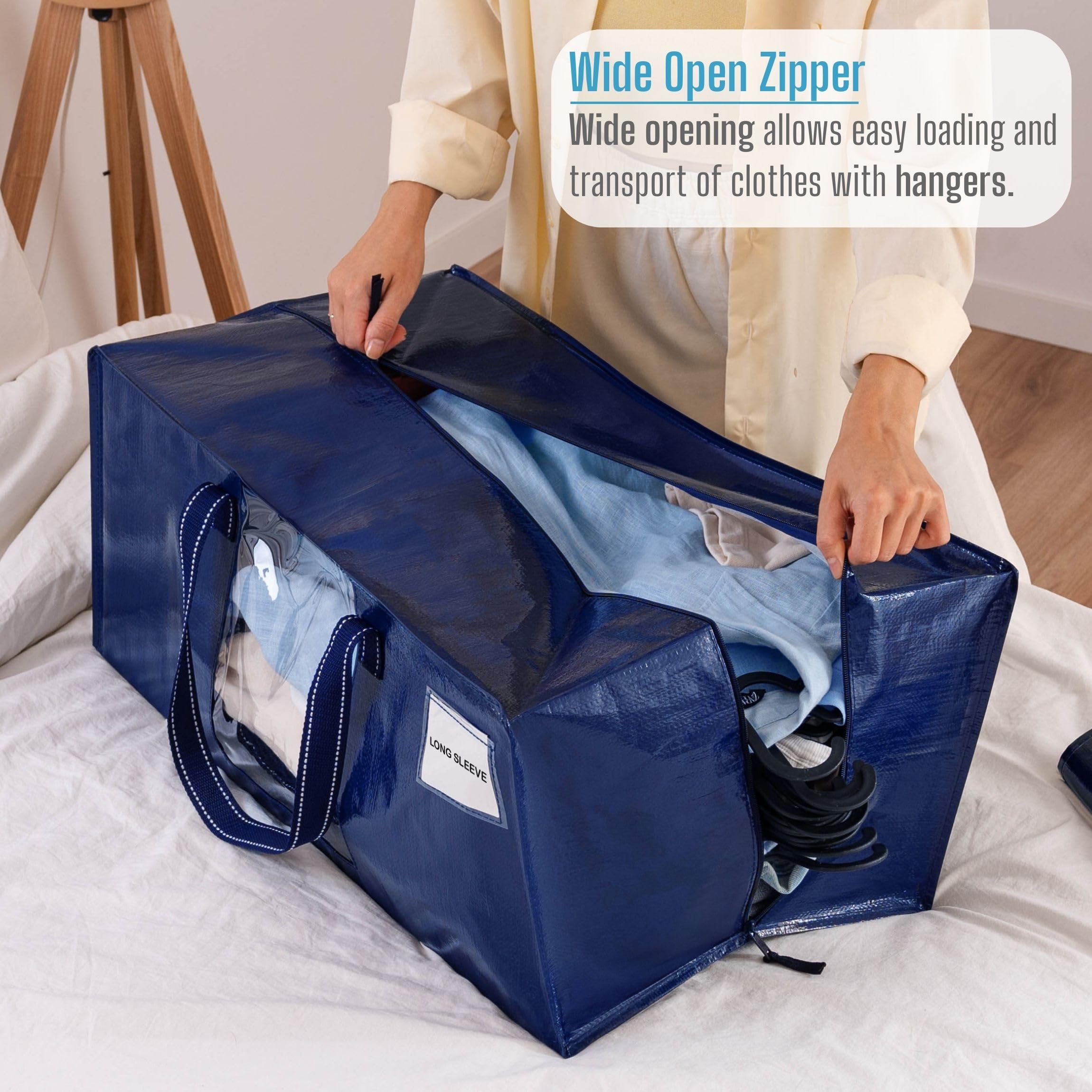 VENO 8 Pack Moving Bags Extra Large Storage Bags for College Move-In, Heavy-Duty Storage Totes, Packing Boxes - Image 2