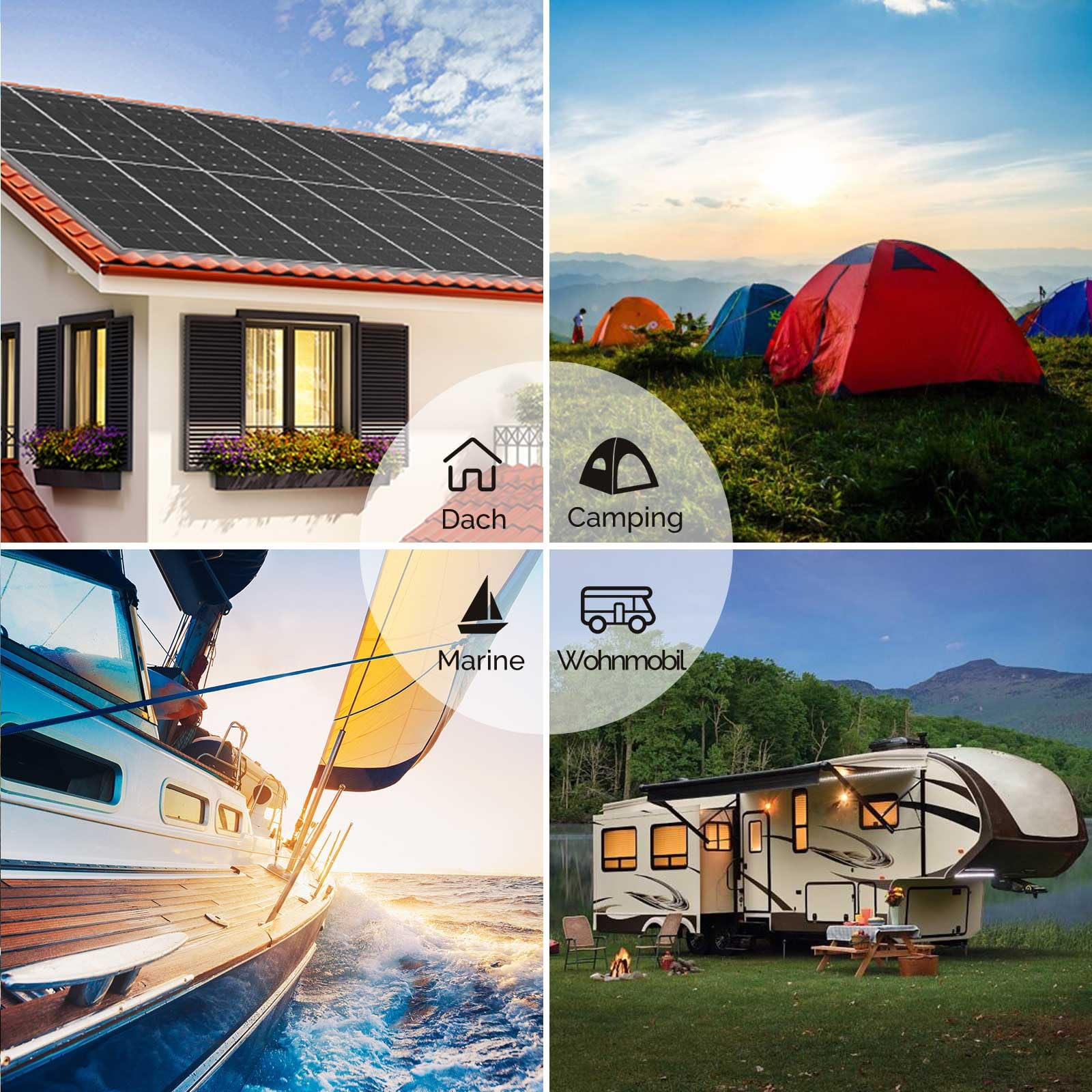 RENOGY Pannello solare monocristallino da 200 W, 12 Volt, pannello solare fotovoltaico, ideale per la ricarica di batterie da 12 V, camper, giardino, camper barca