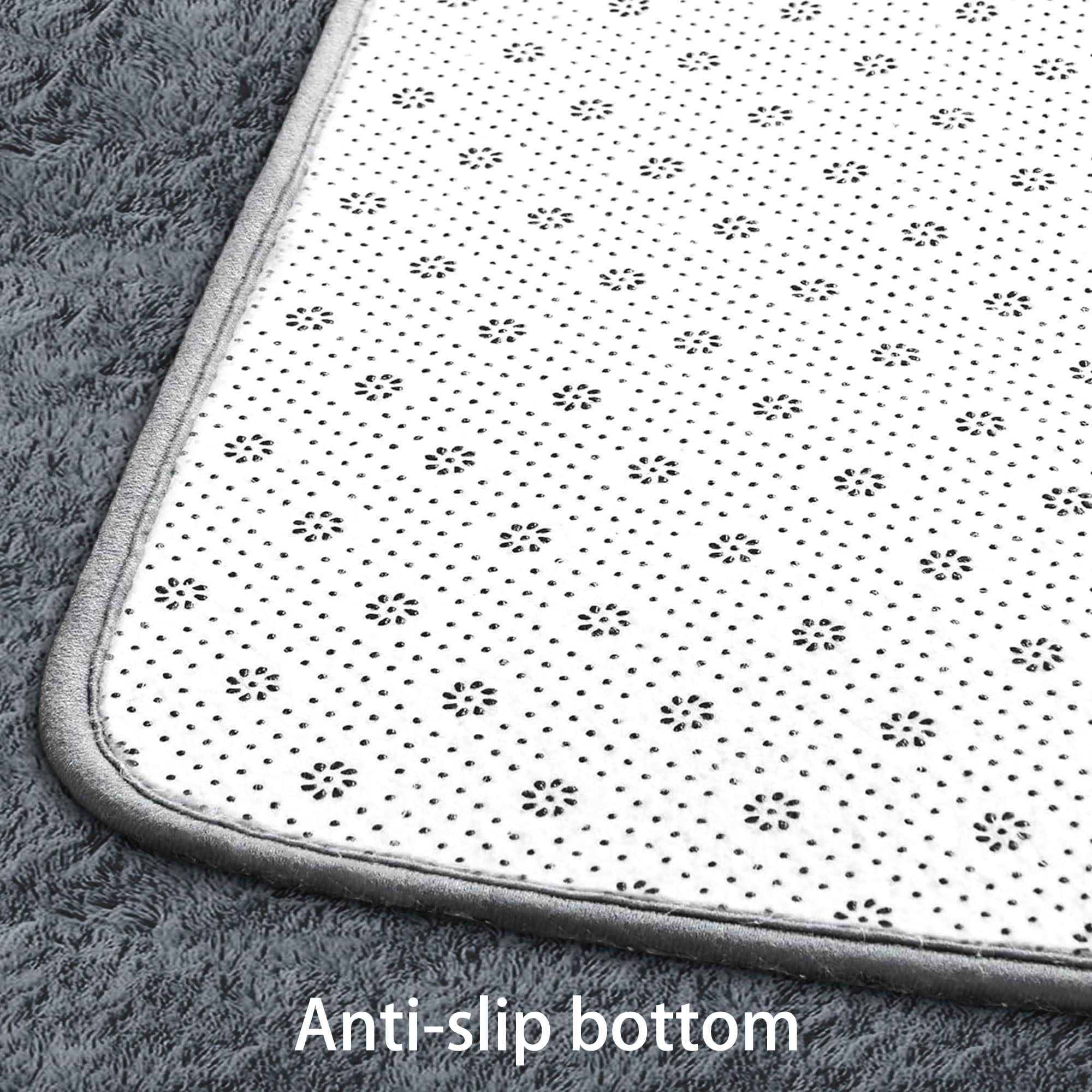 Area Rugs Tapis Moelleux 210 x 210 cm Dessous Antidérapant Aspect Fourrure Doux et Conforta Tapis Moderne pour Lit Chambre Adulte Gris Ado Fille Ado, Gris Foncé