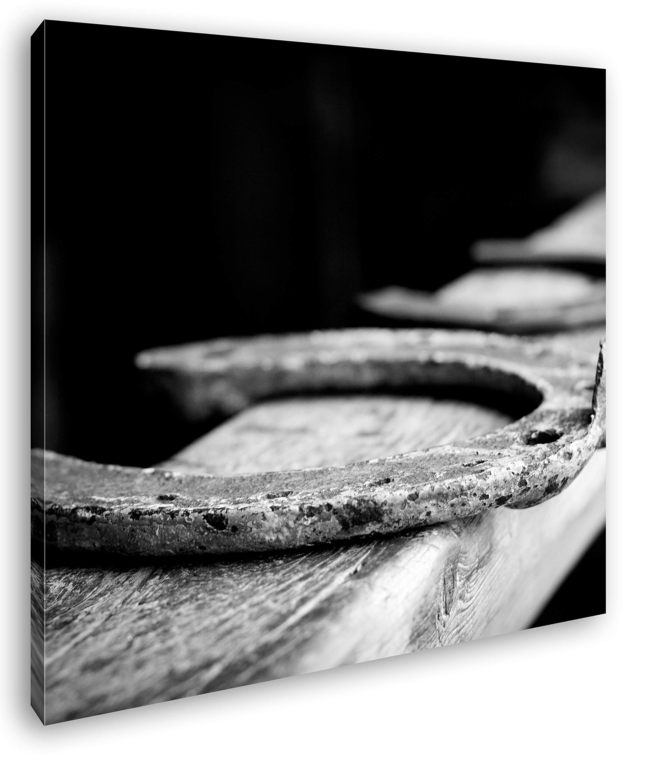 Cuadro de Lienzo con diseño de Herradura Antigua, Marco de Madera auténtica, impresión Digital Marco, sin póster ni Cartel, 40 x 40
