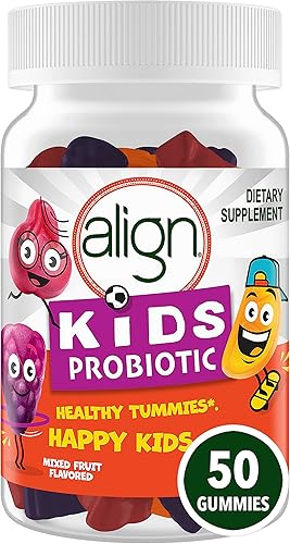 Align Probióticos salud digestiva para niños prebióticos probióticos sabor a frutas mixtas menos de 004oz de azúcar por goma 50 gomitas