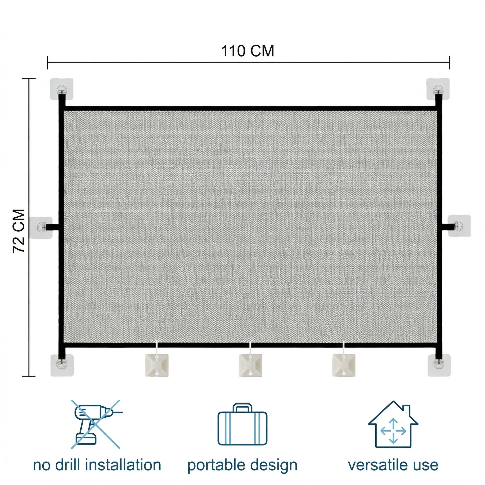 1 Pcs Cancelletto Cani, Barriera per Cani, Cancello Scale per Bambini e Animali Domestici, Cancelletto per Gatti per Porte, Scale e Corridoi, Uso Interni ed Esterni (110 * 72 cm)